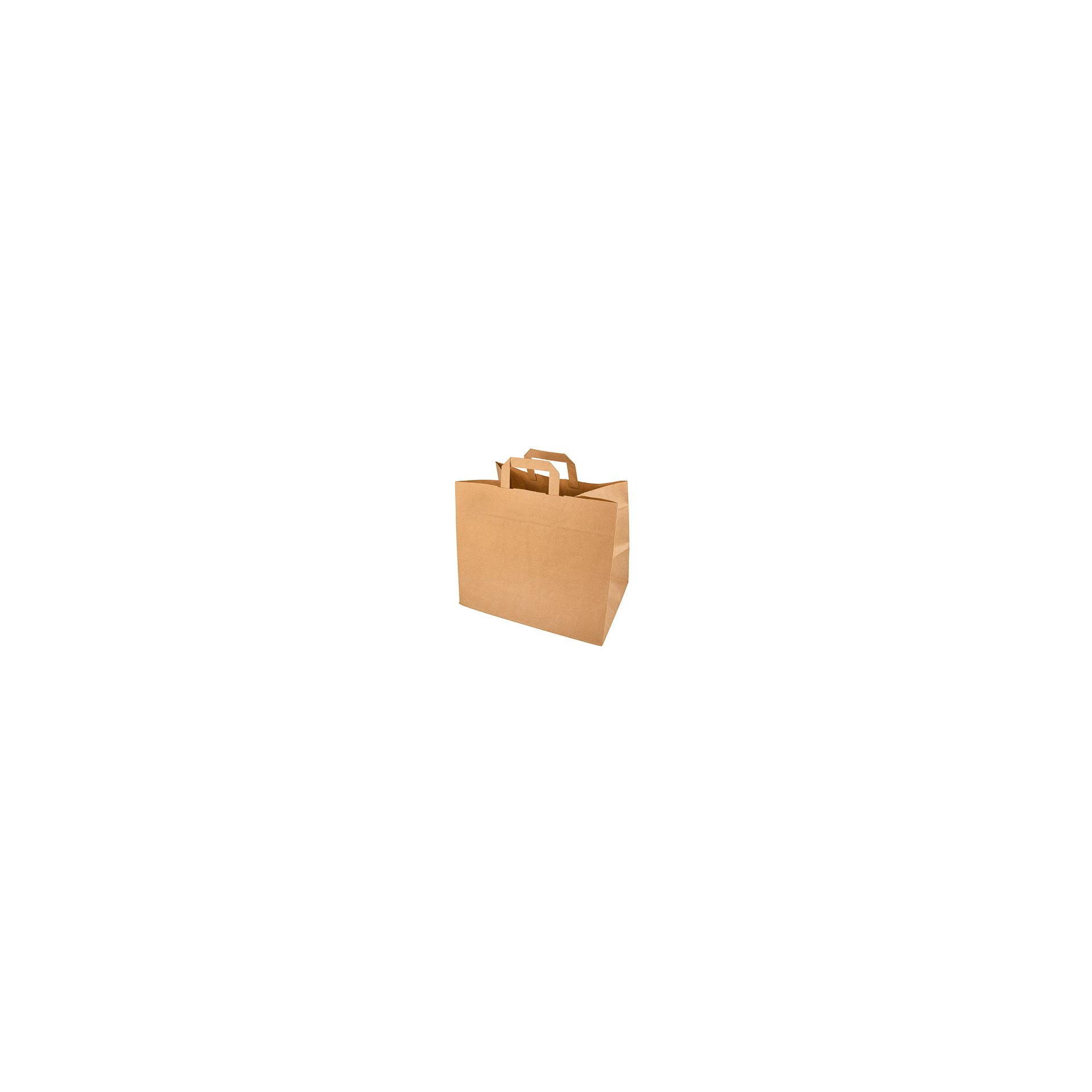 Tragetaschen, Papier 27 cm x 32 cm x 17 cm braun mit Tragegriff Tragetaschen, Papier 27 cm x 32 cm x 21,5 cm braun mit Tragegriff