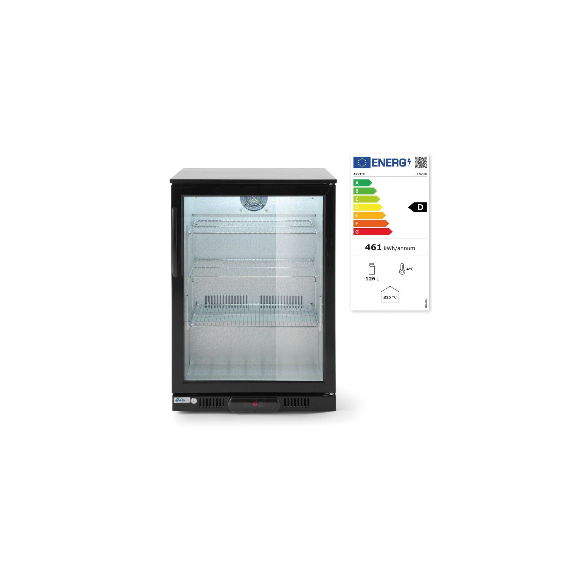 Bar-Kühlschrank eintürig, 105L, Schwarz