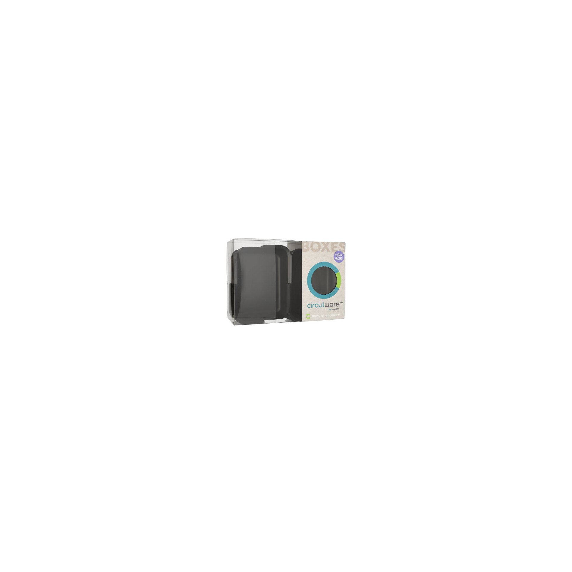"Circulware" Mehrweg-Schalen Mix & Match eckig 3 cm x 15,6 cm x 11,7 cm schwarz "Circulware" Mehrweg-Schalen Mix & Match eckig 3 cm x 15,6 cm x 11,7 cm schwarz