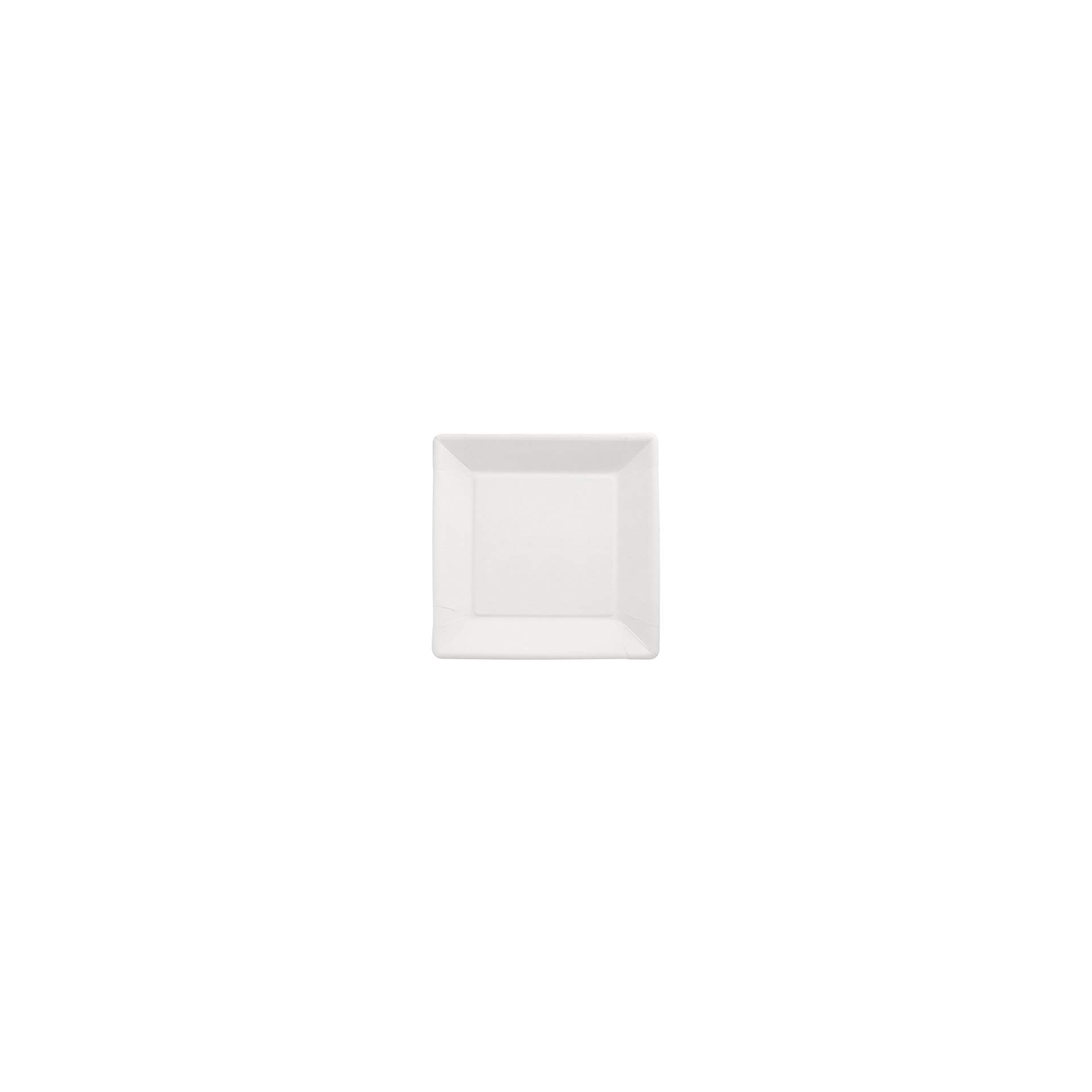 Teller, Pappe "pure" eckig 22,5 cm x 22,5 cm x 1,8 cm weiss