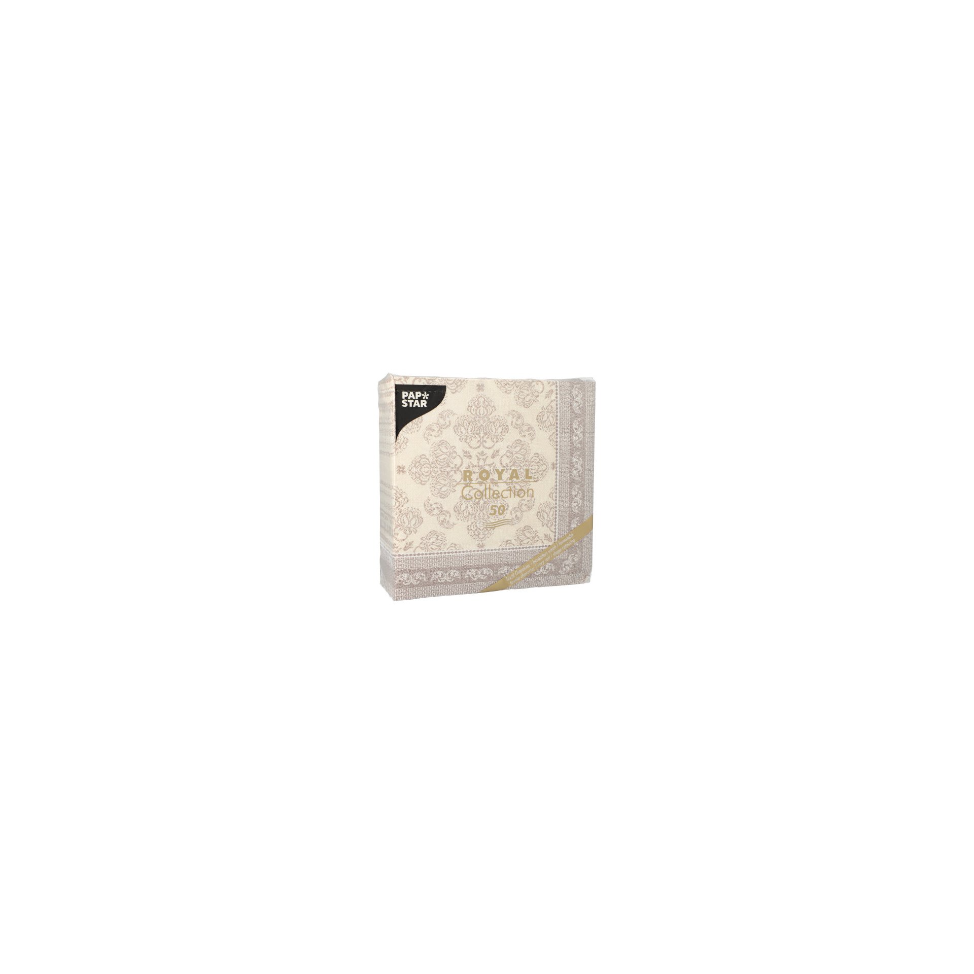 Servietten "ROYAL Collection" 1/4-Falz 40 cm x 40 cm mocca "Arabesque"