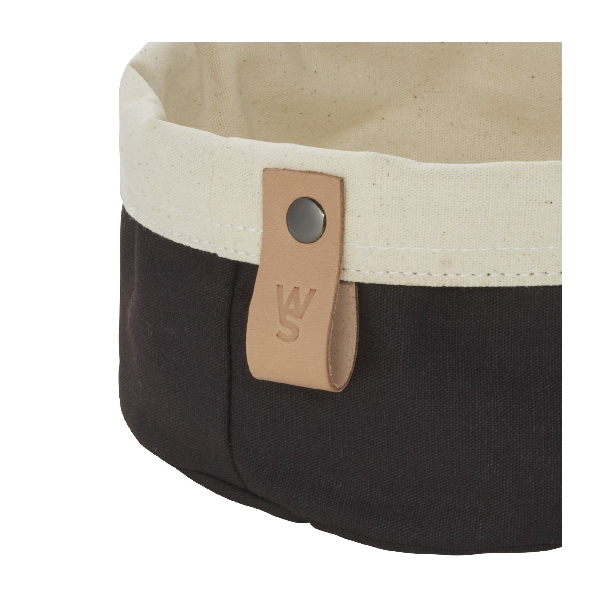 Brottasche FLIP COTTON, Ø 17 cm, Höhe 11 cm, schwarz/cream, Canvas