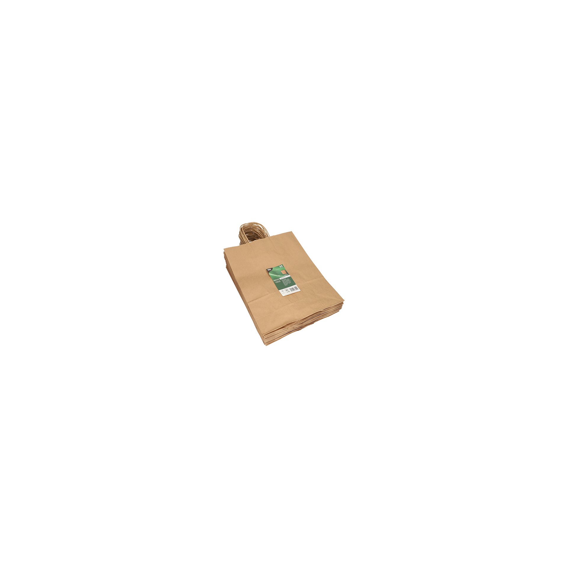 Tragetaschen, Papier 35 cm x 26 cm x 12 cm braun mit gedrehtem Tragegriff
