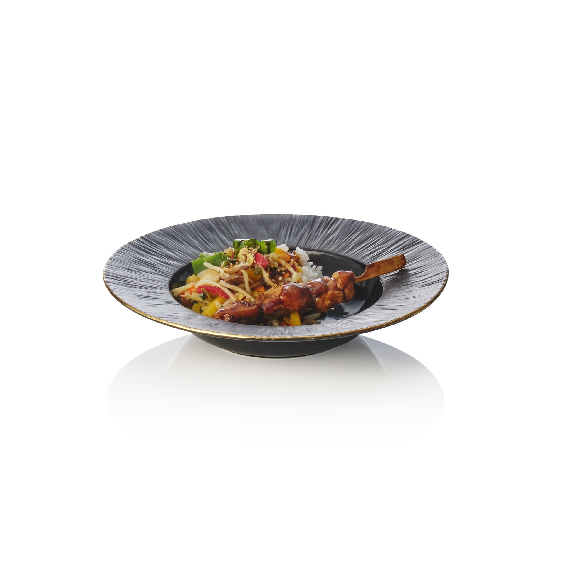 Suppenteller Set MAYA KURO, Ø 23,5 cm, schwarz