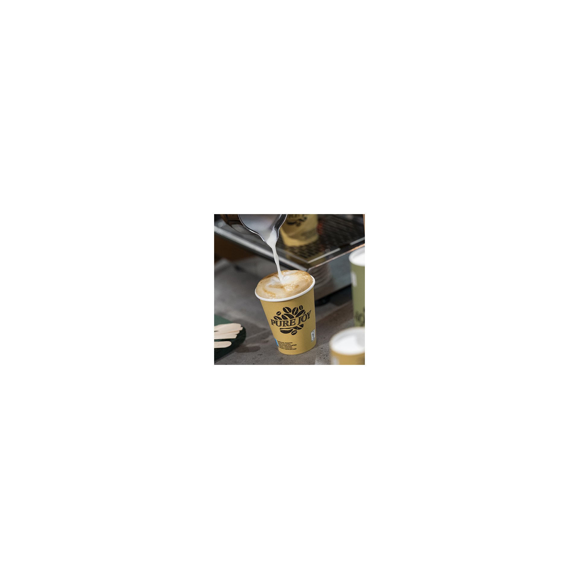 Trinkbecher, Pappe 0,2 l Ø 8 cm · 9,2 cm creme "Pure Joy" Trinkbecher, Pappe 0,2 l Ø 8 cm · 9,2 cm creme "Pure Joy"