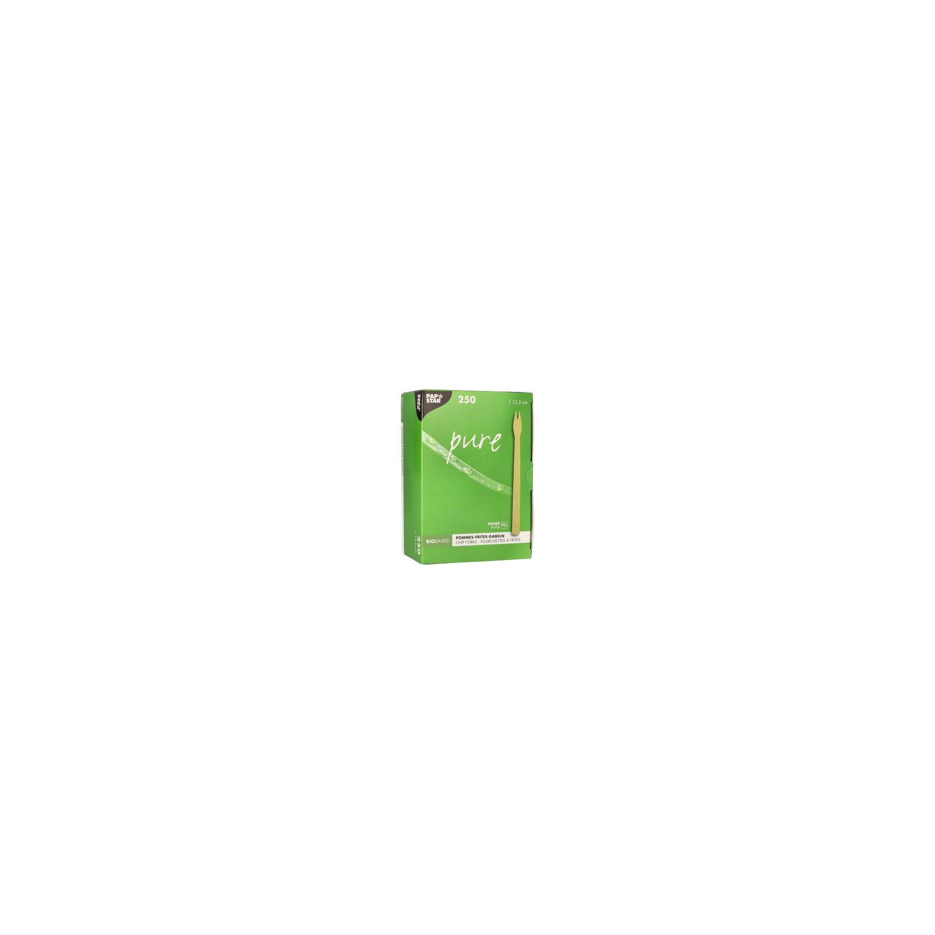 Pommes-Frites-Gabeln, Papier "pure" 13,5 cm braun Pommes-Frites-Gabeln, Papier "pure" 13,5 cm braun