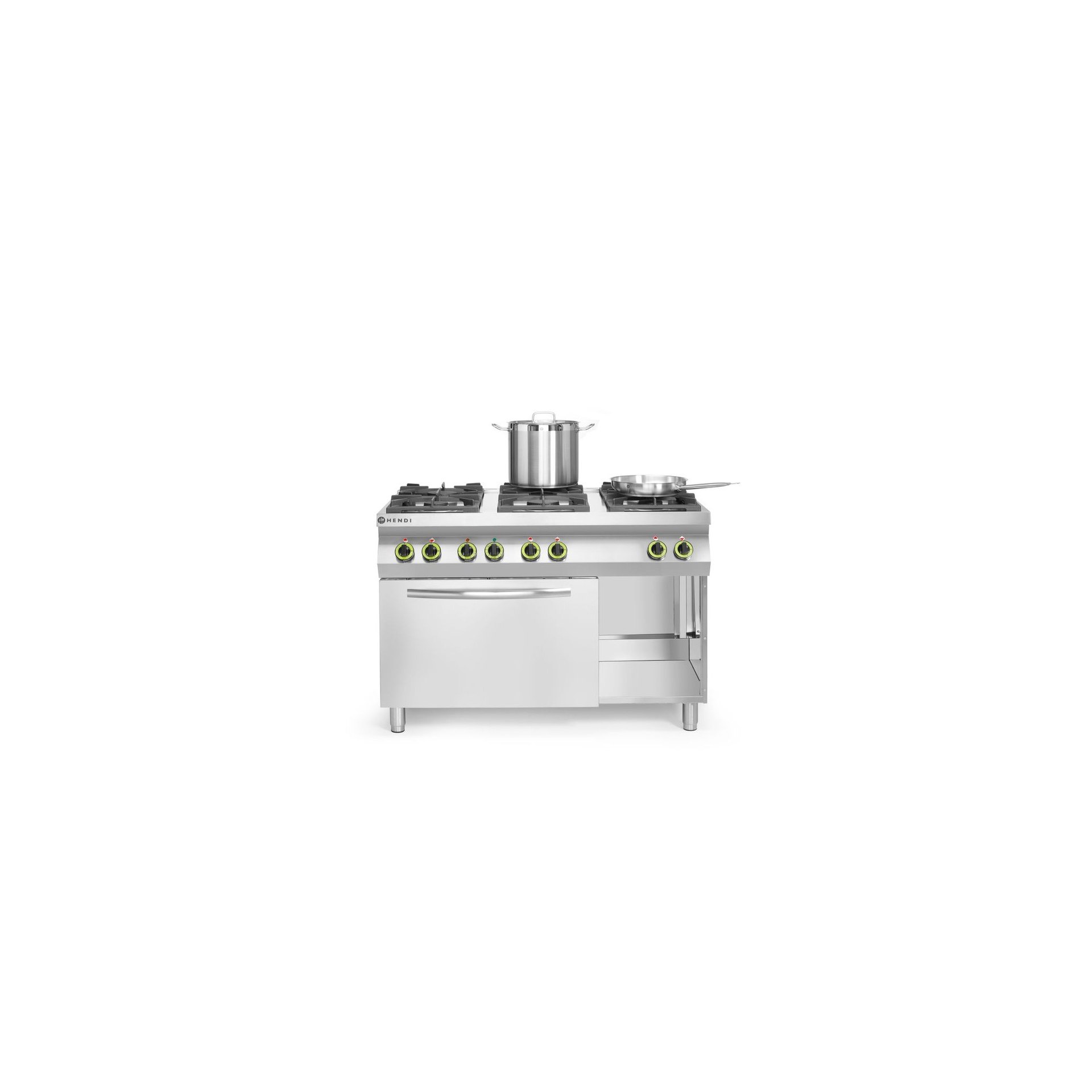 Gasherd Kitchen Line 6-flammig mit Ofen GN 1/1, Kitchen Line, 230V/3000W, 28,5kW, 1200x722x(H)900mm