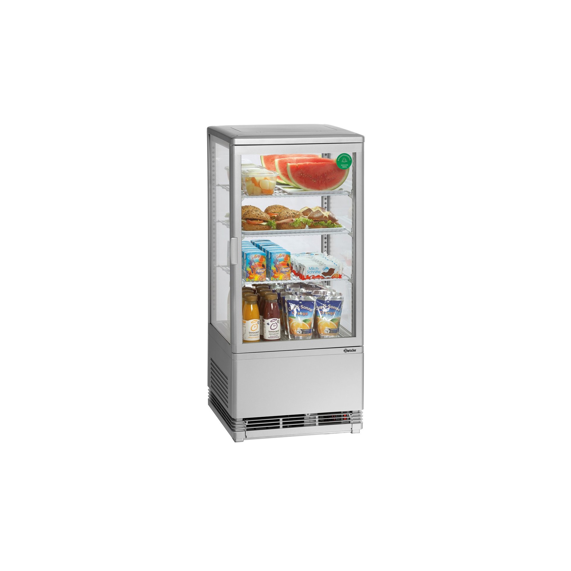 Mini-Kühlvitrine 78L, silber Mini-Kühlvitrine 78L, silber