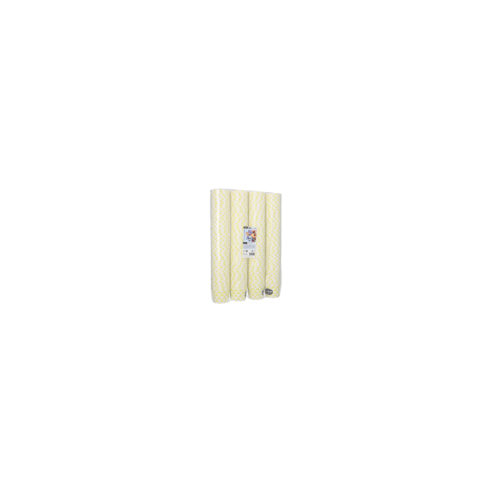 Eisbecher, Pappe rund 150 ml Ø 7,7 cm · 5,5 cm gelb "Triangle" Eisbecher, Pappe rund 150 ml Ø 7,7 cm · 5,5 cm gelb "Triangle"