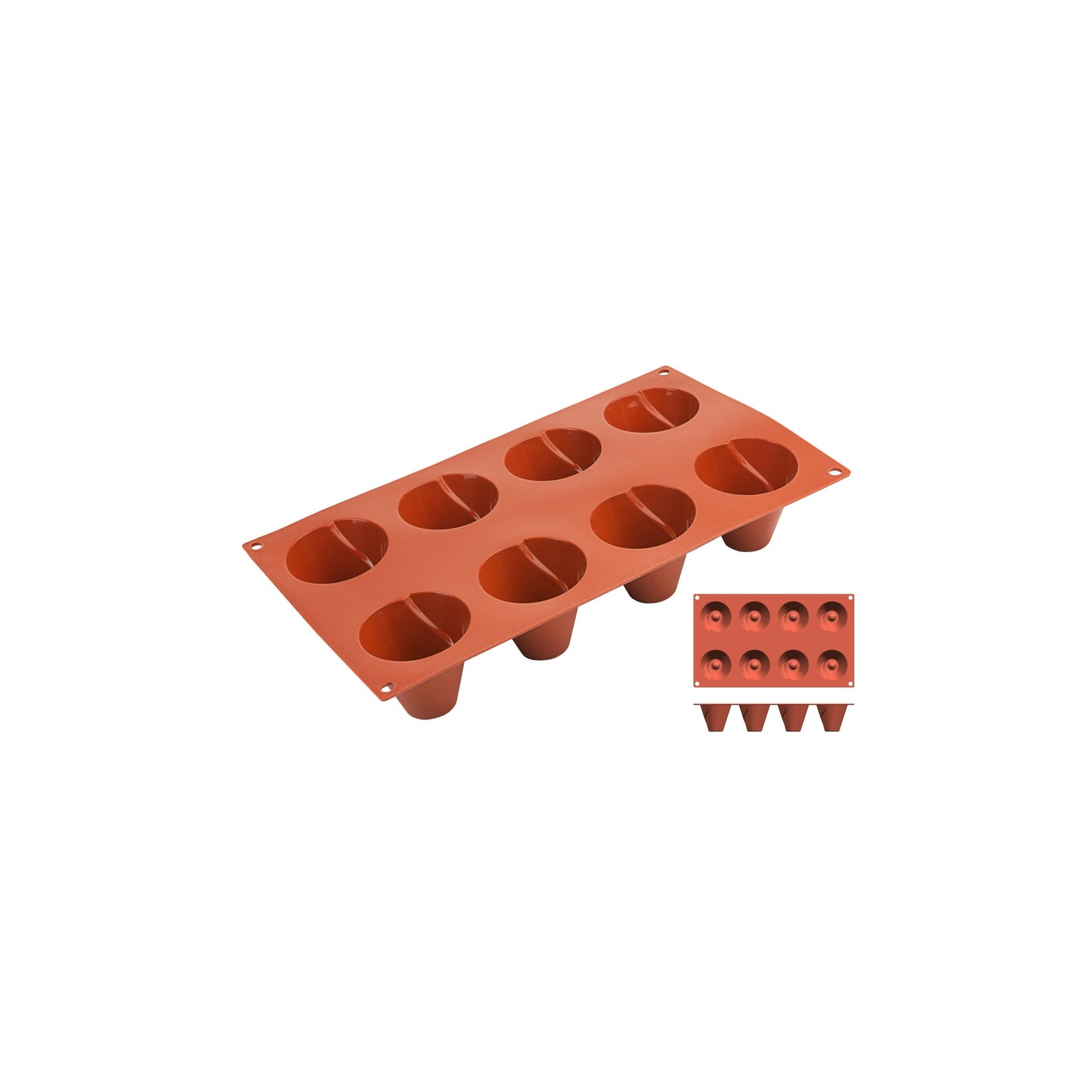 Silikon-Backmatte, KEGEL mit 8 Formen