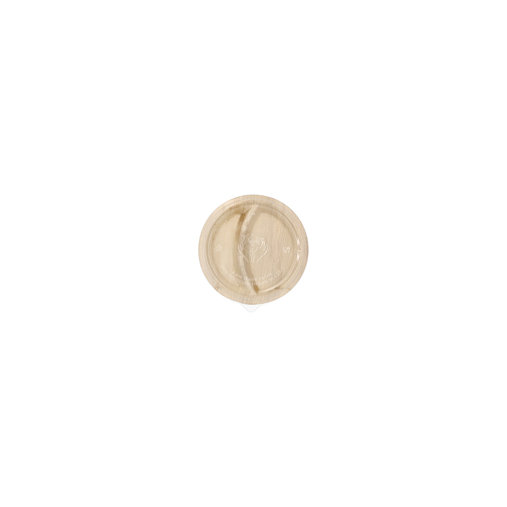 Teller, Palmblatt 2-geteilt 300 ml Ø 23 cm · 5,3 cm mit rPET Deckel "Kombipack"