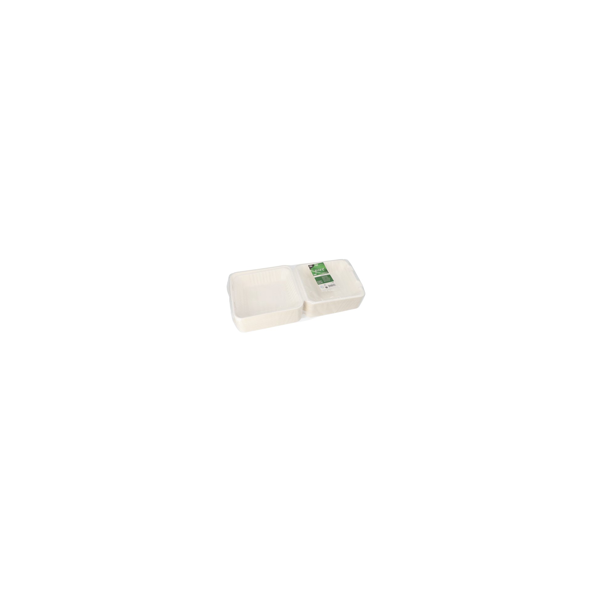 Menüboxen, Zuckerrohr "pure" ungeteilt 7,7 cm x 20 cm x 22 cm weiss