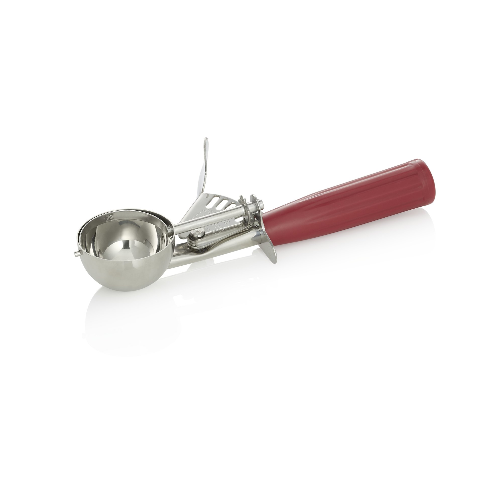 Portionierer, 20,5 cm, Ø 5 cm, roter Griff, Polypropylen