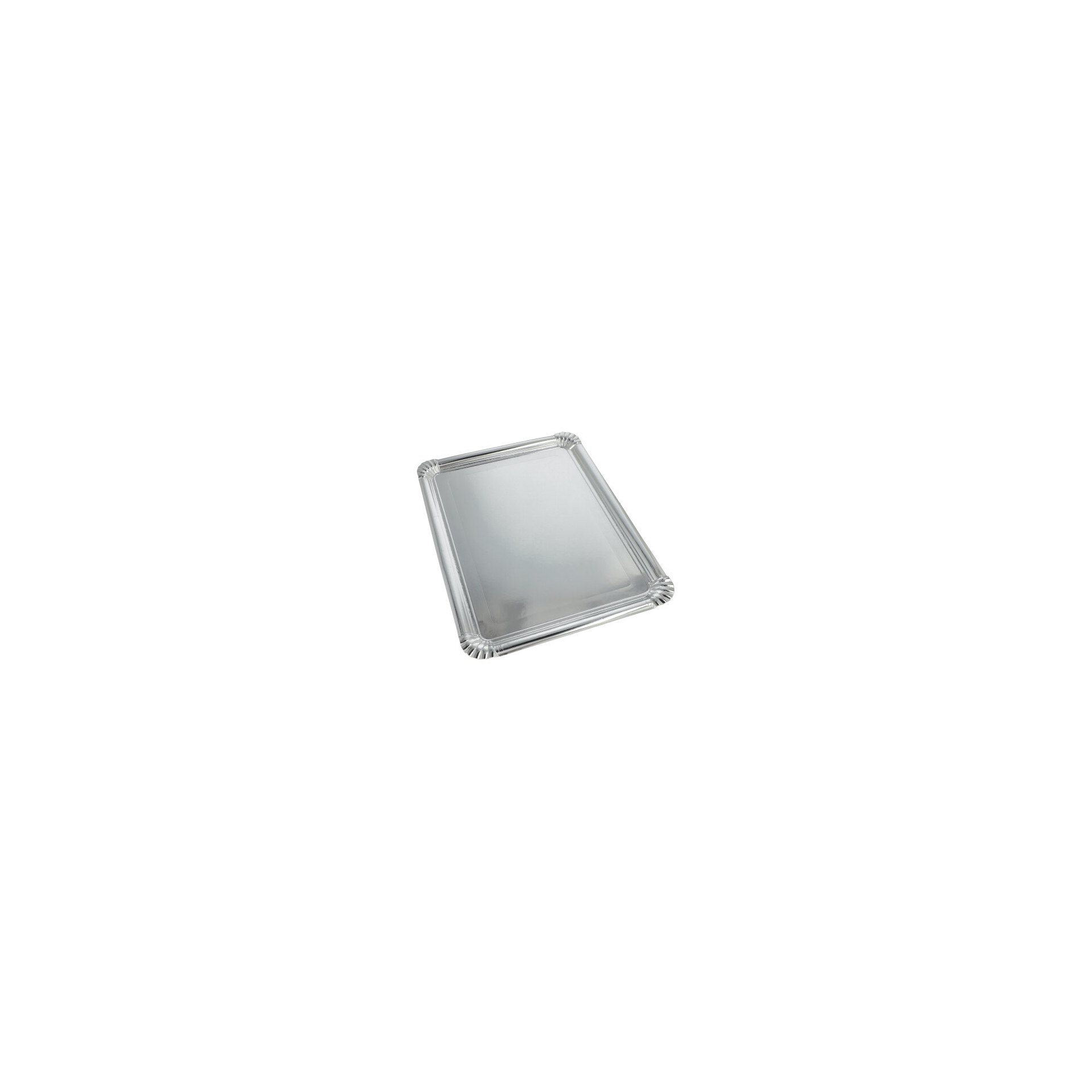 Servierplatten, Pappe, PET-beschichtet eckig 34 cm x 45,5 cm silber