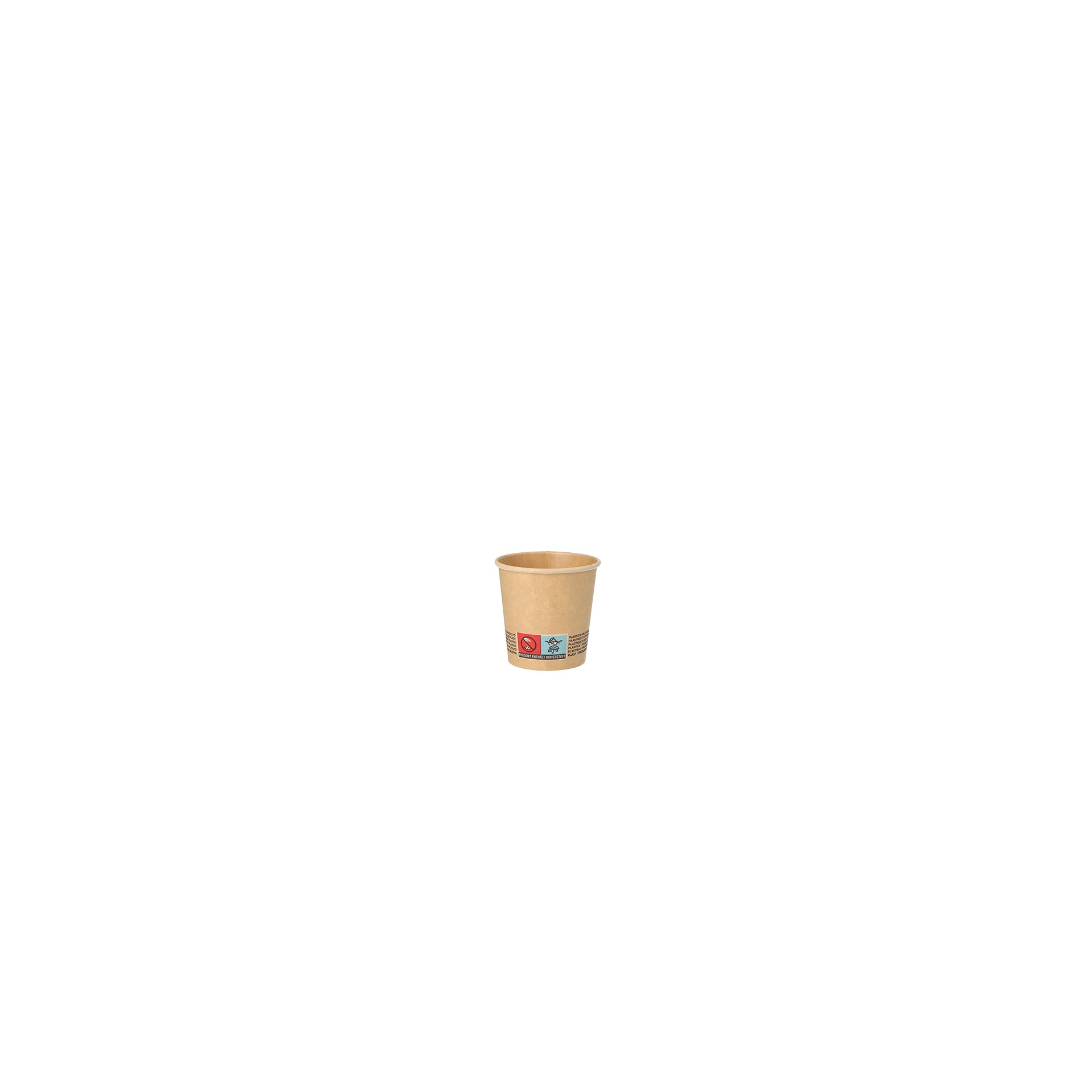 Trinkbecher, Pappe 0,1 l Ø 6 cm · 6 cm braun