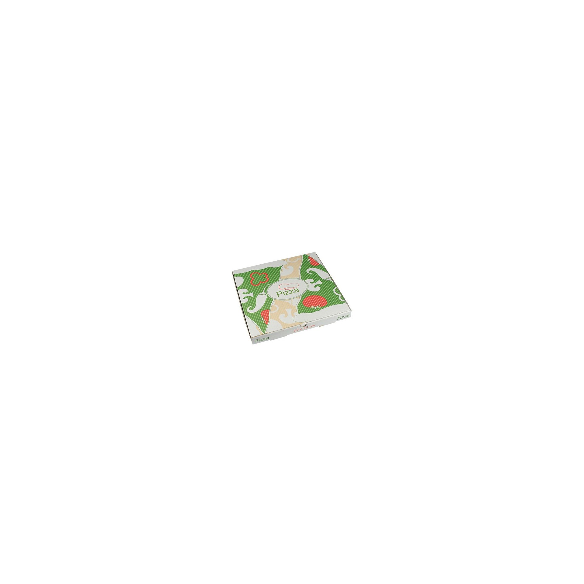 Pizzakartons, Cellulose "pure" eckig 33 cm x 33 cm x 3 cm