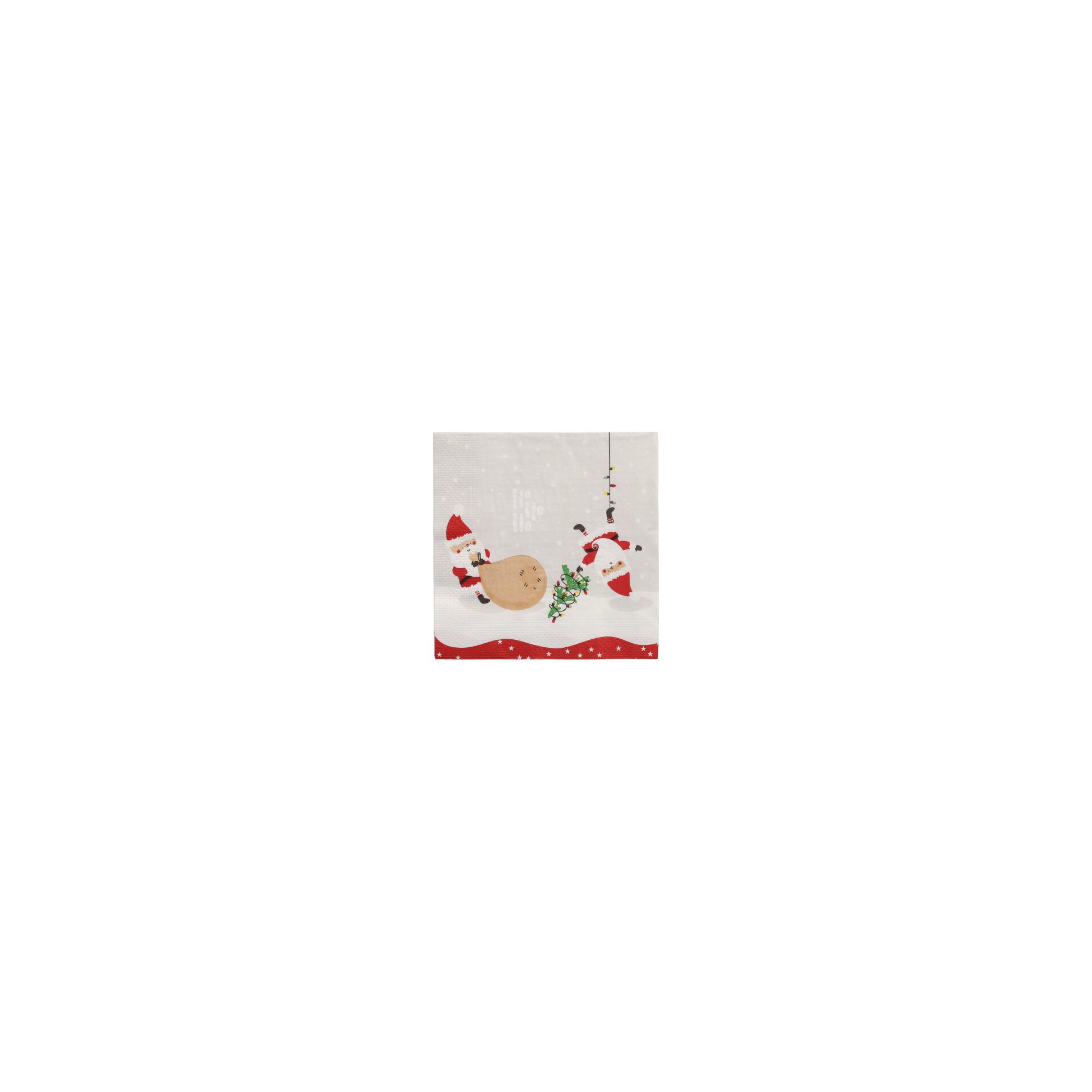 Servietten, 3-lagig 1/4-Falz 33 cm x 33 cm "Lutins de Noel" Servietten, 3-lagig 1/4-Falz 33 cm x 33 cm "Lutins de Noel"