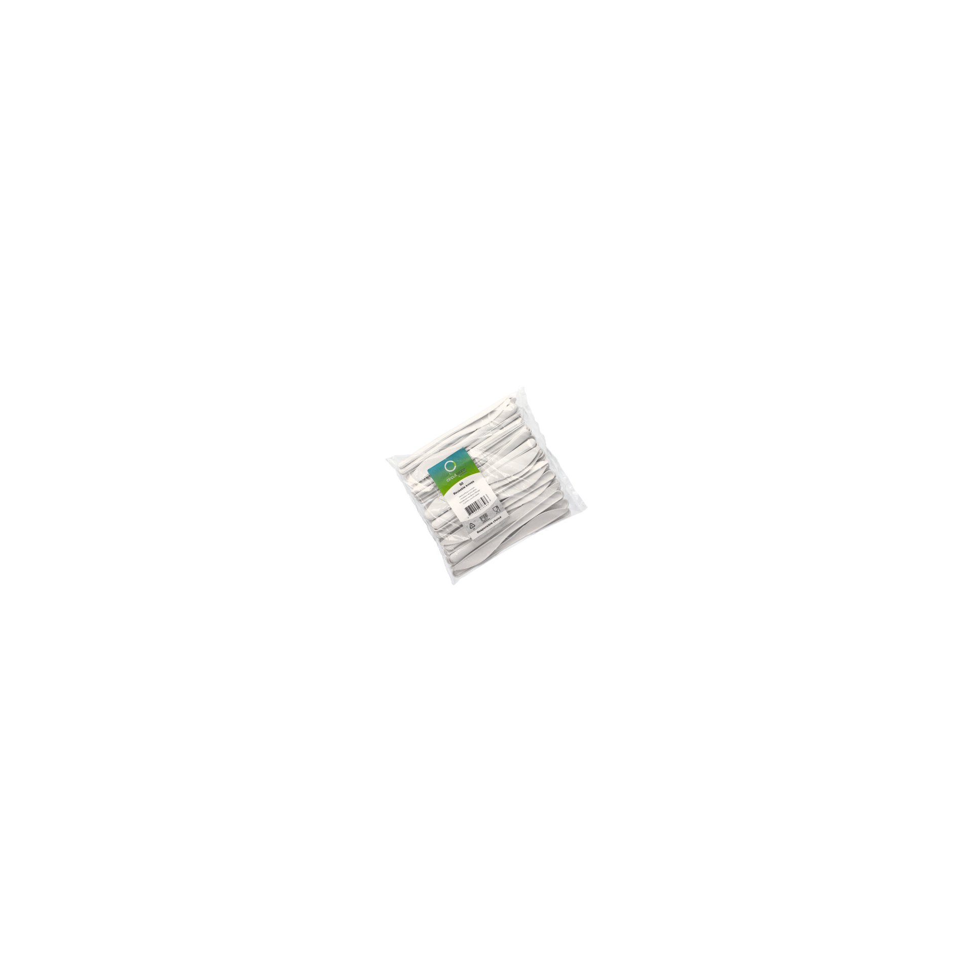 "Circulware" Mehrweg-Messer PP-MF 18,5 cm weiss extra stabil