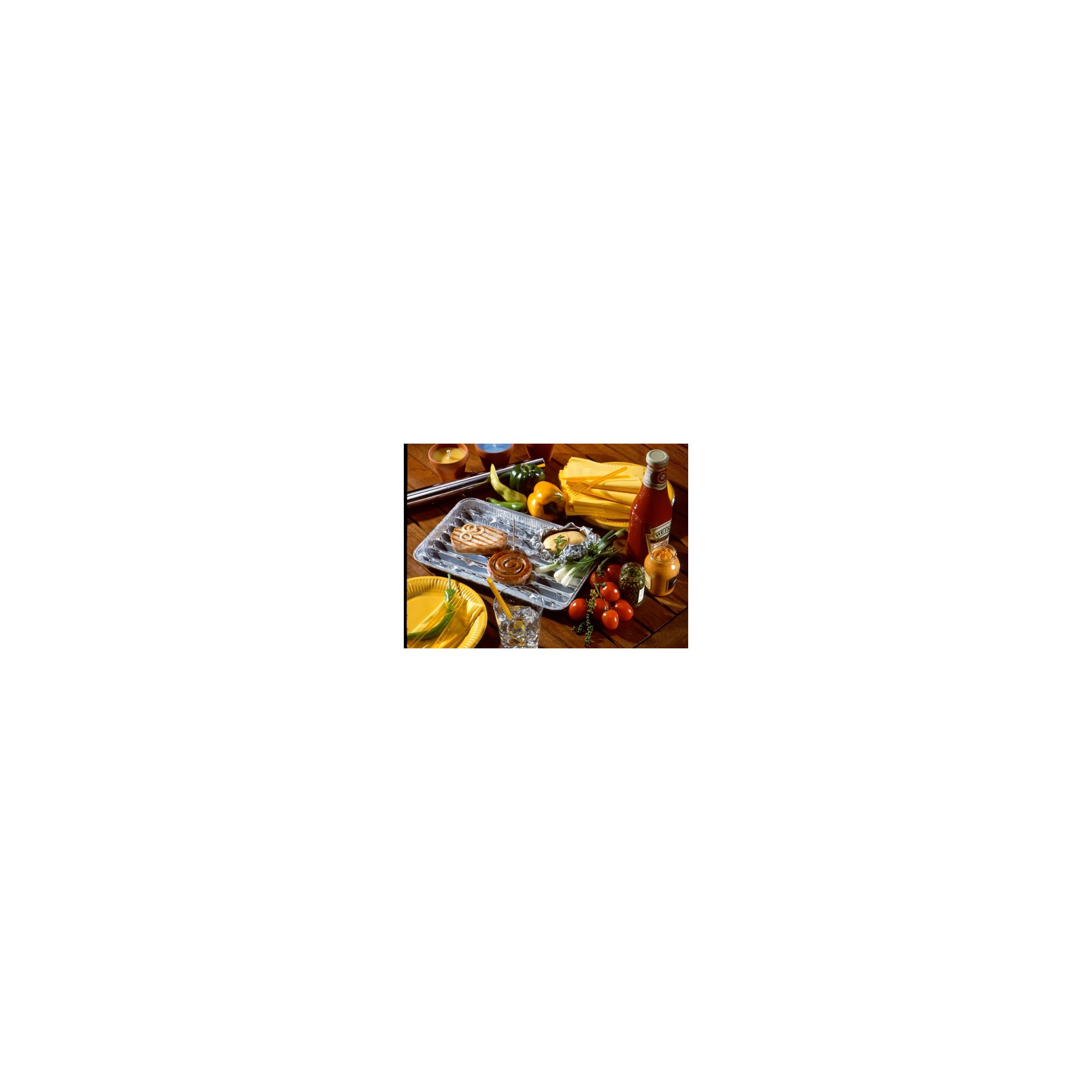 Grillschalen, Alu eckig 2,5 cm x 23 cm x 34 cm Grillschalen, Alu eckig 2,5 cm x 23 cm x 34 cm