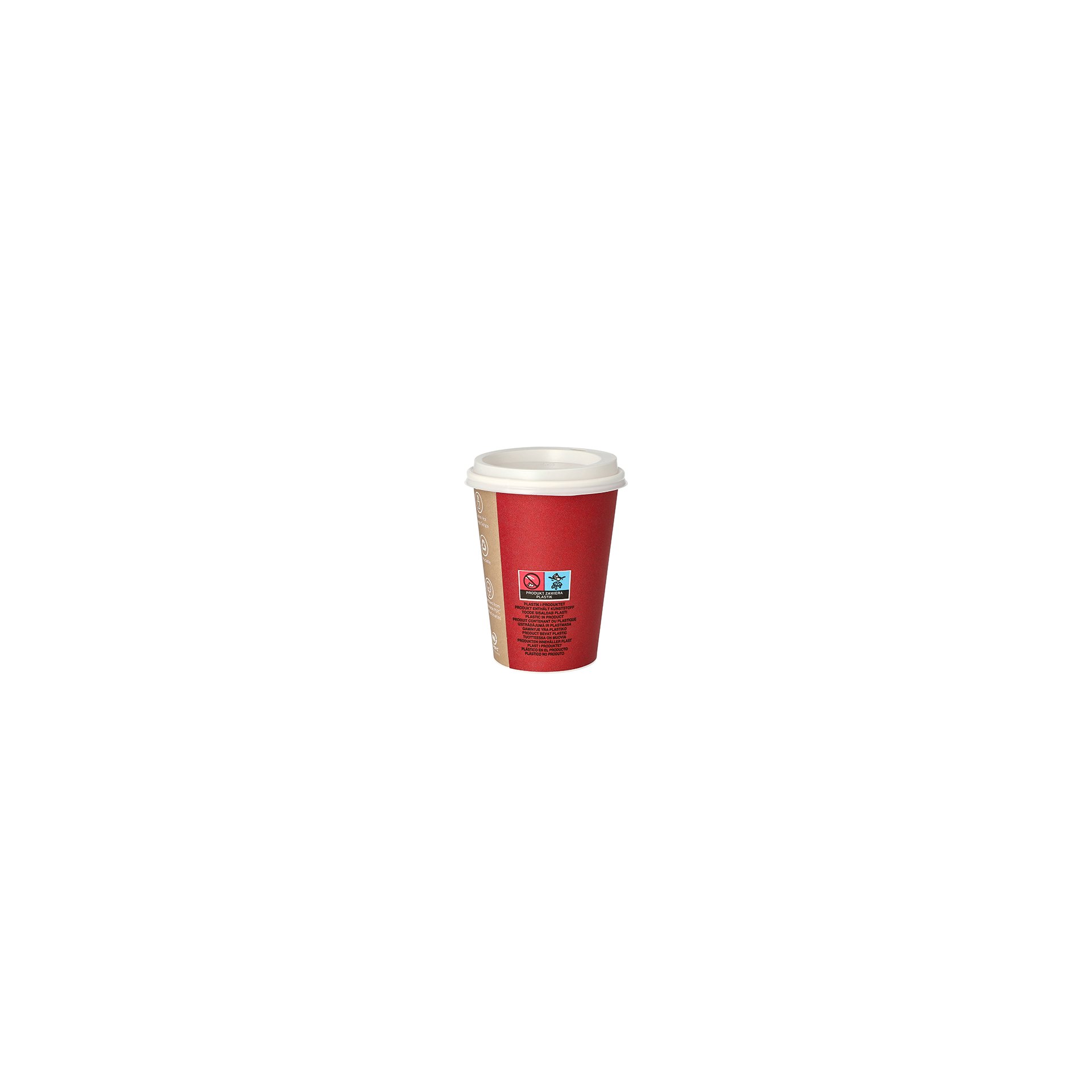 Trinkbecher, Pappe mit Deckel, PS "To Go" 0,3 l Ø 9 cm · 11,1 cm Trinkbecher, Pappe mit Deckel, PS "To Go" 0,3 l Ø 9 cm · 11,1 cm