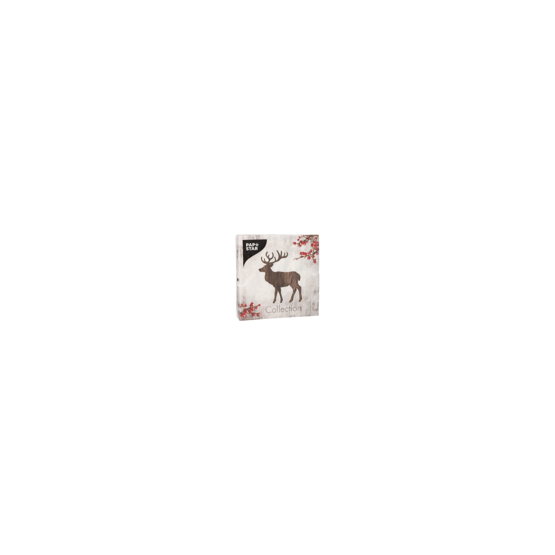 Servietten, 3-lagig 1/4-Falz 25 cm x 25 cm "X-Mas Deer"