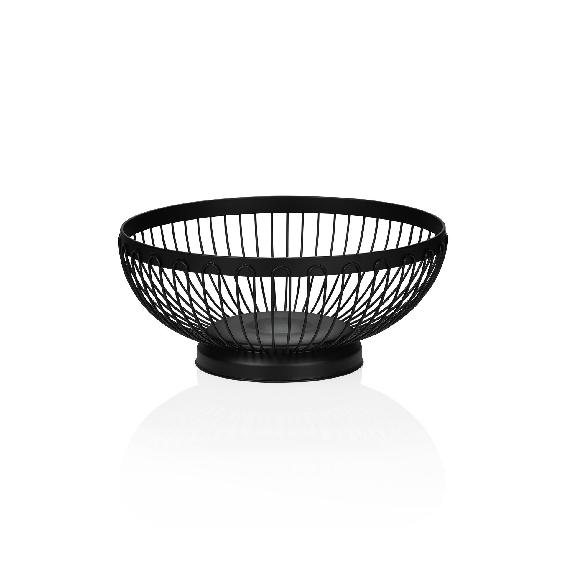 Tischkorb, Ø 21 cm, Höhe 9 cm, schwarz pulverbeschichtet, Chromnickelstahl Tischkorb, Ø 21 cm, Höhe 9 cm, schwarz pulverbeschichtet, Chromnickelstahl