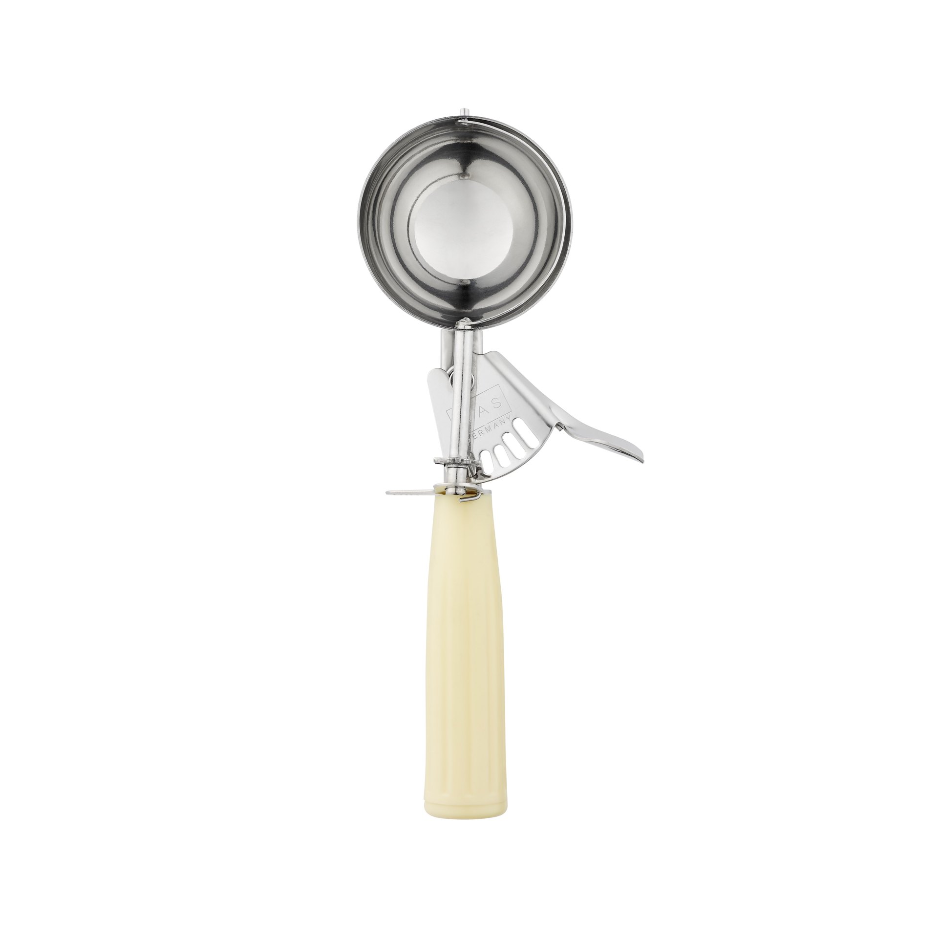 Portionierer, 22 cm, Ø 6,5 cm, cremefarbener Griff, Polypropylen Portionierer, 22 cm, Ø 6,5 cm, cremefarbener Griff, Polypropylen
