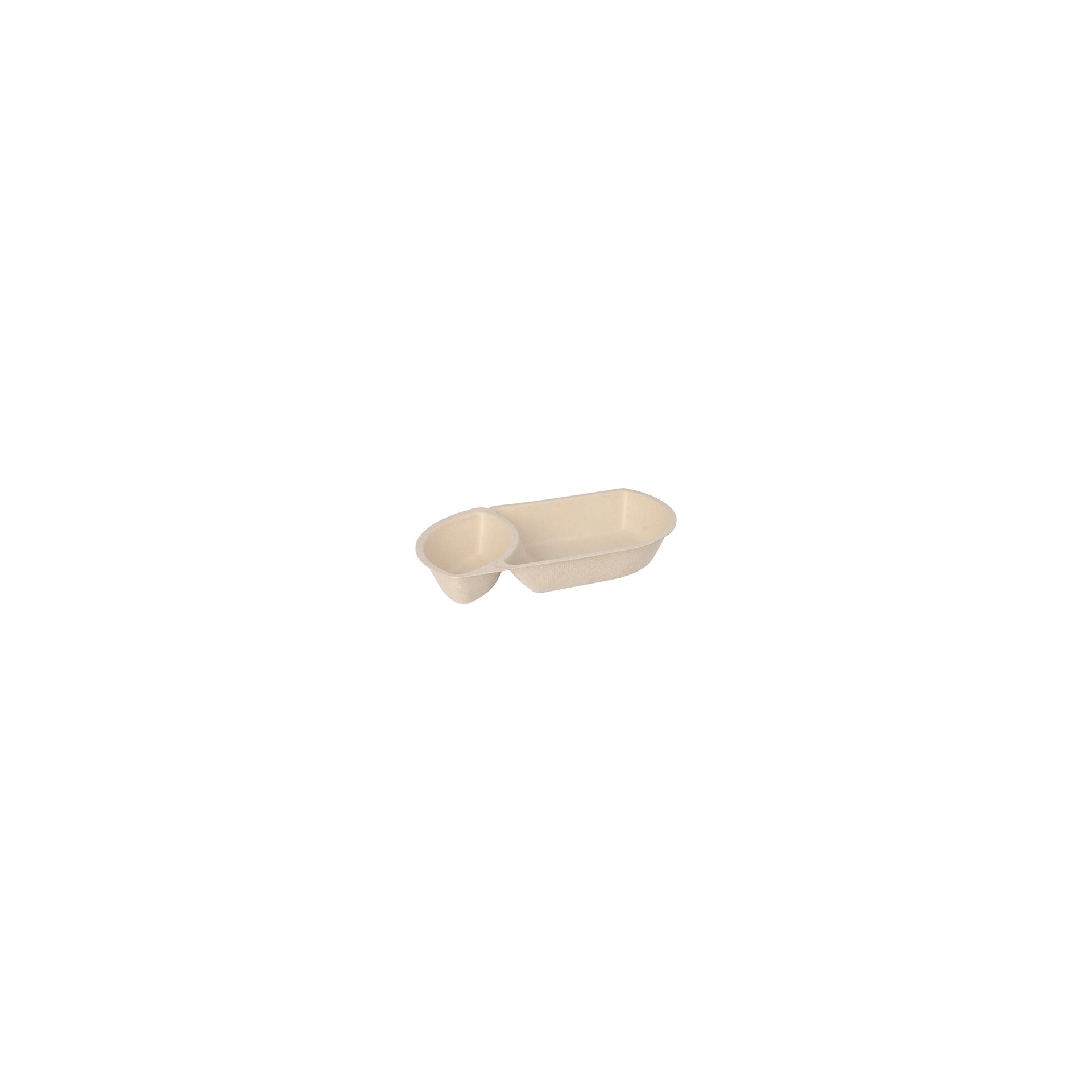 Snacktrays Zuckerrohr 2-geteilt 3,6 cm x 12,4 cm x 22,4 cm natur