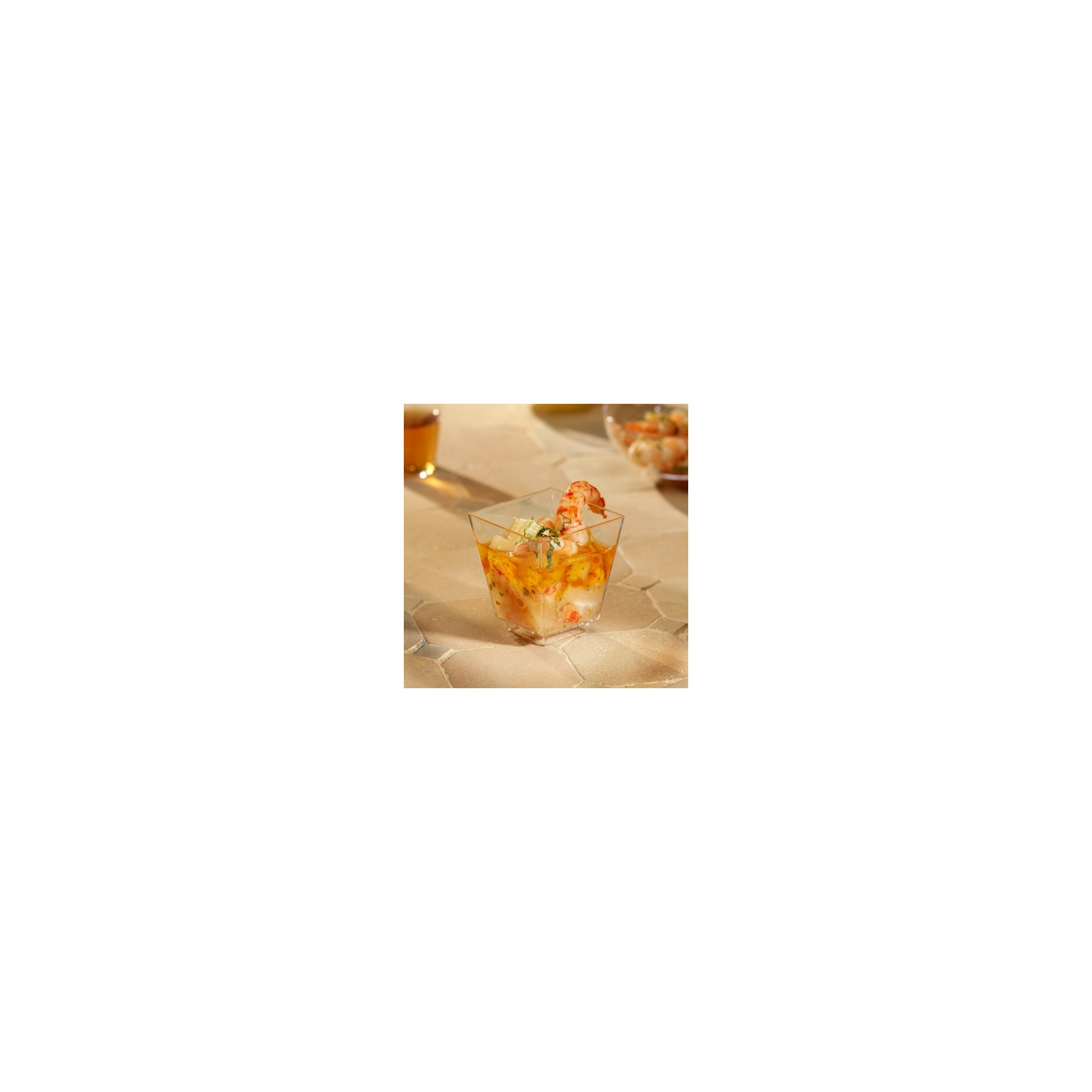 Fingerfood - Schalen, PS eckig 50 ml 5 cm x 4,5 cm x 4,5 cm glasklar Fingerfood - Schalen, PS eckig 50 ml 5 cm x 4,5 cm x 4,5 cm glasklar