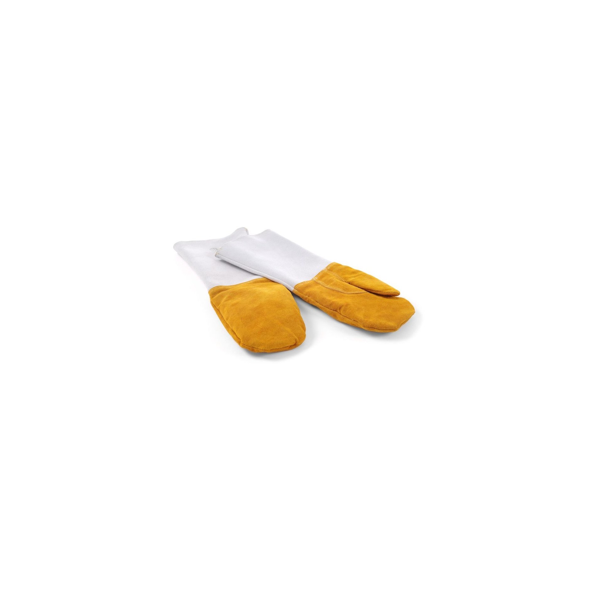 Leder-Grillhandschuhe hitzebeständig – 2 Stück, 2 Stk., (L)460mm