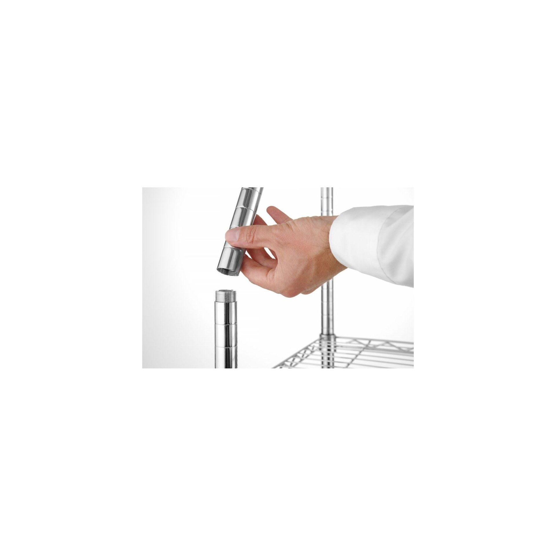 Lagerregal mit 5 Fächern, Chrom, 910x455x(H)1830mm Lagerregal mit 5 Fächern, Chrom, 910x455x(H)1830mm