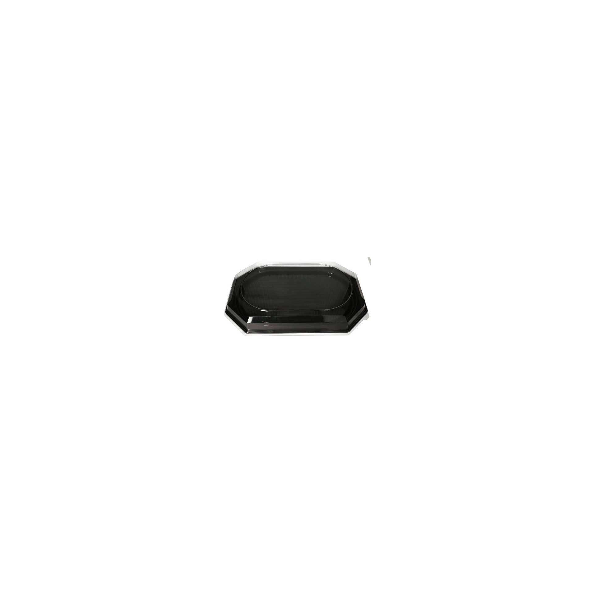 Deckel für Servierplatten, PET 54 cm x 35 cm x 6,3 cm transparent Servierplatten, PET 54 cm x 35 cm schwarz