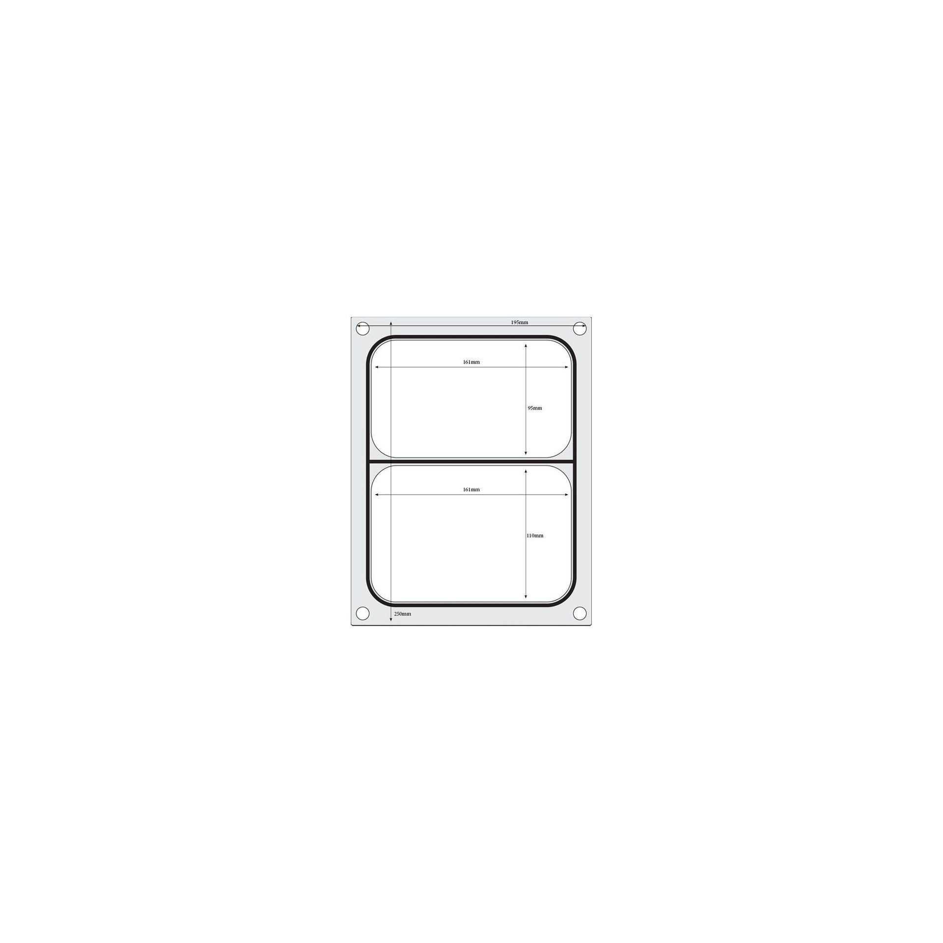 Matrize für Versiegelungsmaschine, ein zweiteiliger Behälter (227x178 mm) Matrize für Versiegelungsmaschine, ein zweiteiliger Behälter (227x178 mm)