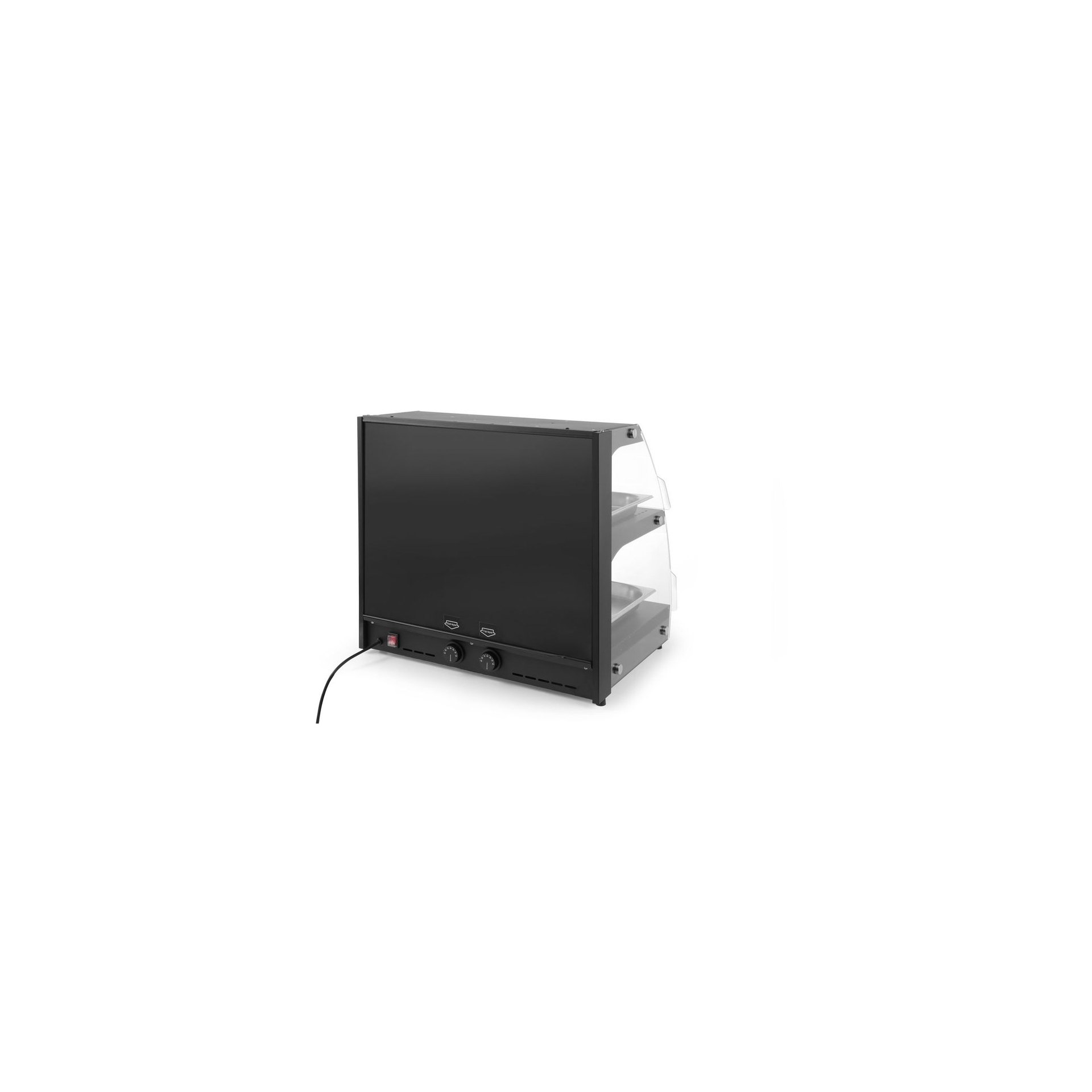 Warmhaltevitrine mit Quarzheizung, 2 Regalböden, 230V/560W, 650x485x(H)630mm Warmhaltevitrine mit Quarzheizung, 2 Regalböden, 230V/560W, 650x485x(H)630mm