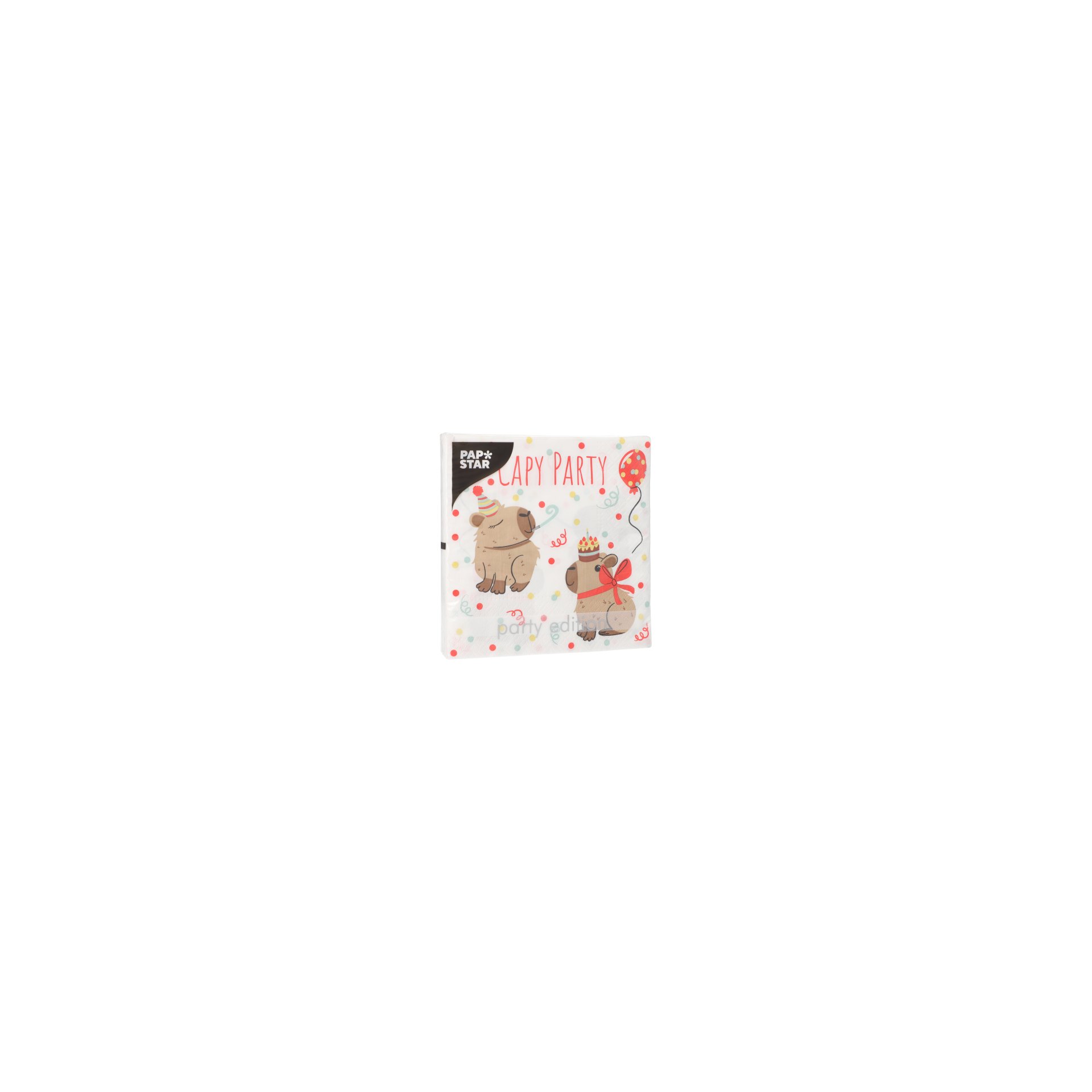 Servietten, 3-lagig 1/4-Falz 33 cm x 33 cm "Capy Party"