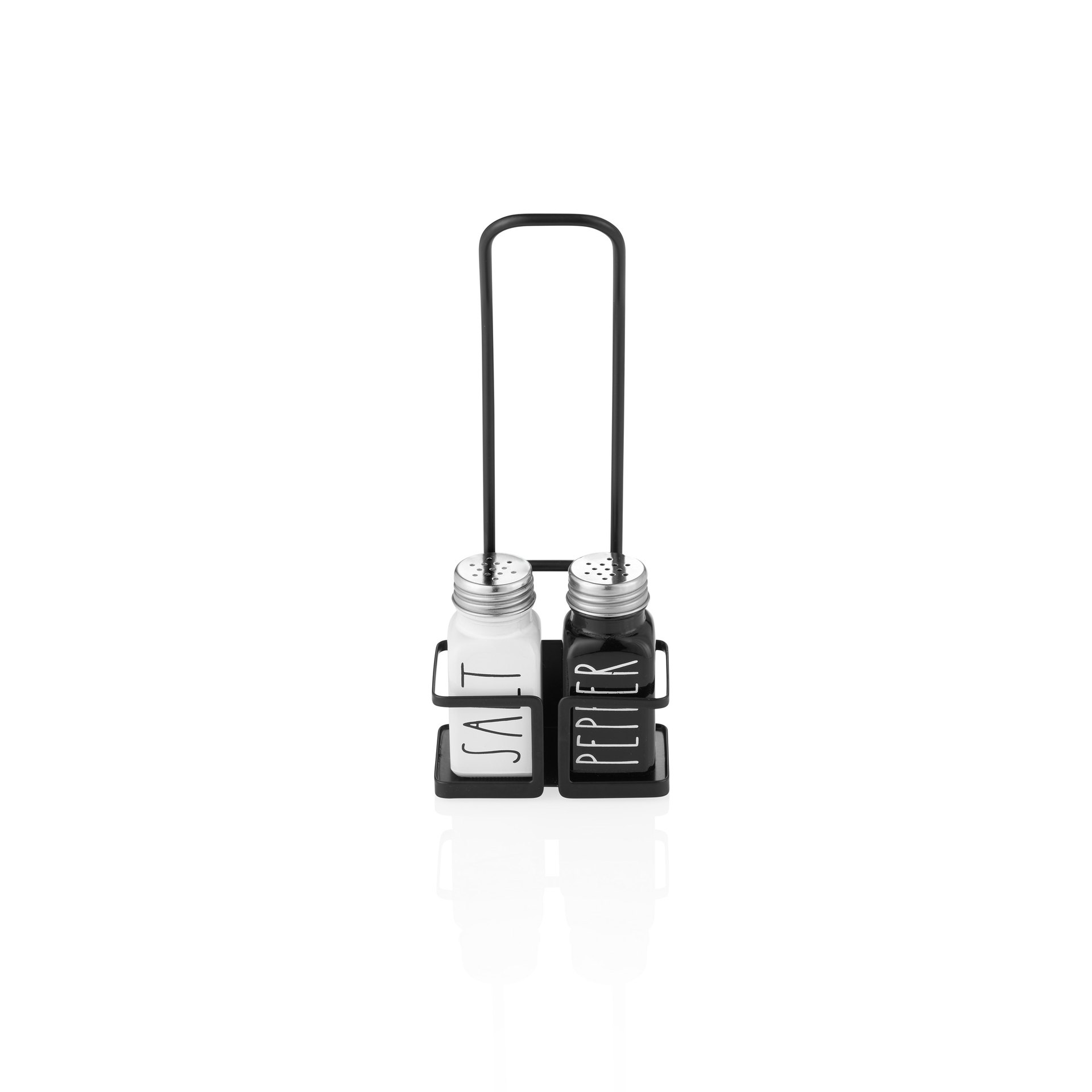 Menage 2-teilig, Salz & Pfeffer, 10 x 8 cm, Edelstahl, Metall, Glas Menage 2-teilig, Salz & Pfeffer, 10 x 8 cm, Edelstahl, Metall, Glas