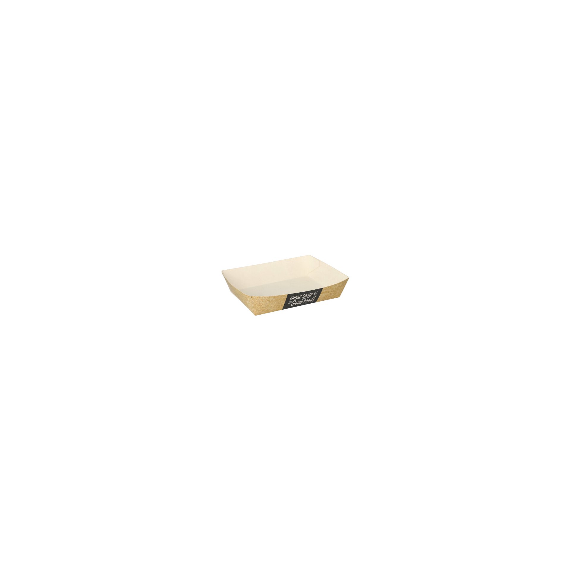 Snacktrays, Pappe "pure" 4 cm x 11 cm x 16 cm "Good Food"