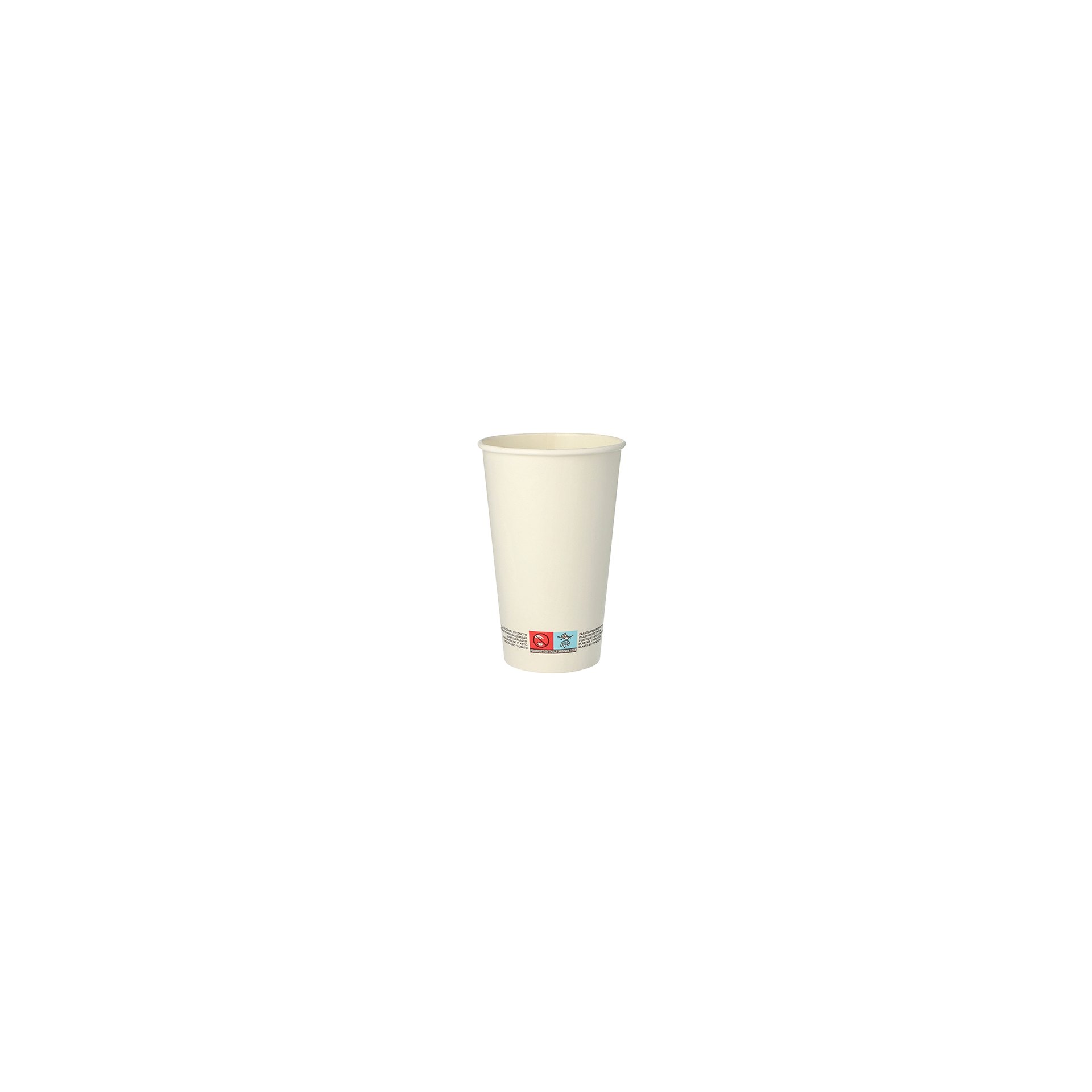 Trinkbecher, Pappe 0,4 l Ø 9 cm · 13,9 cm weiss