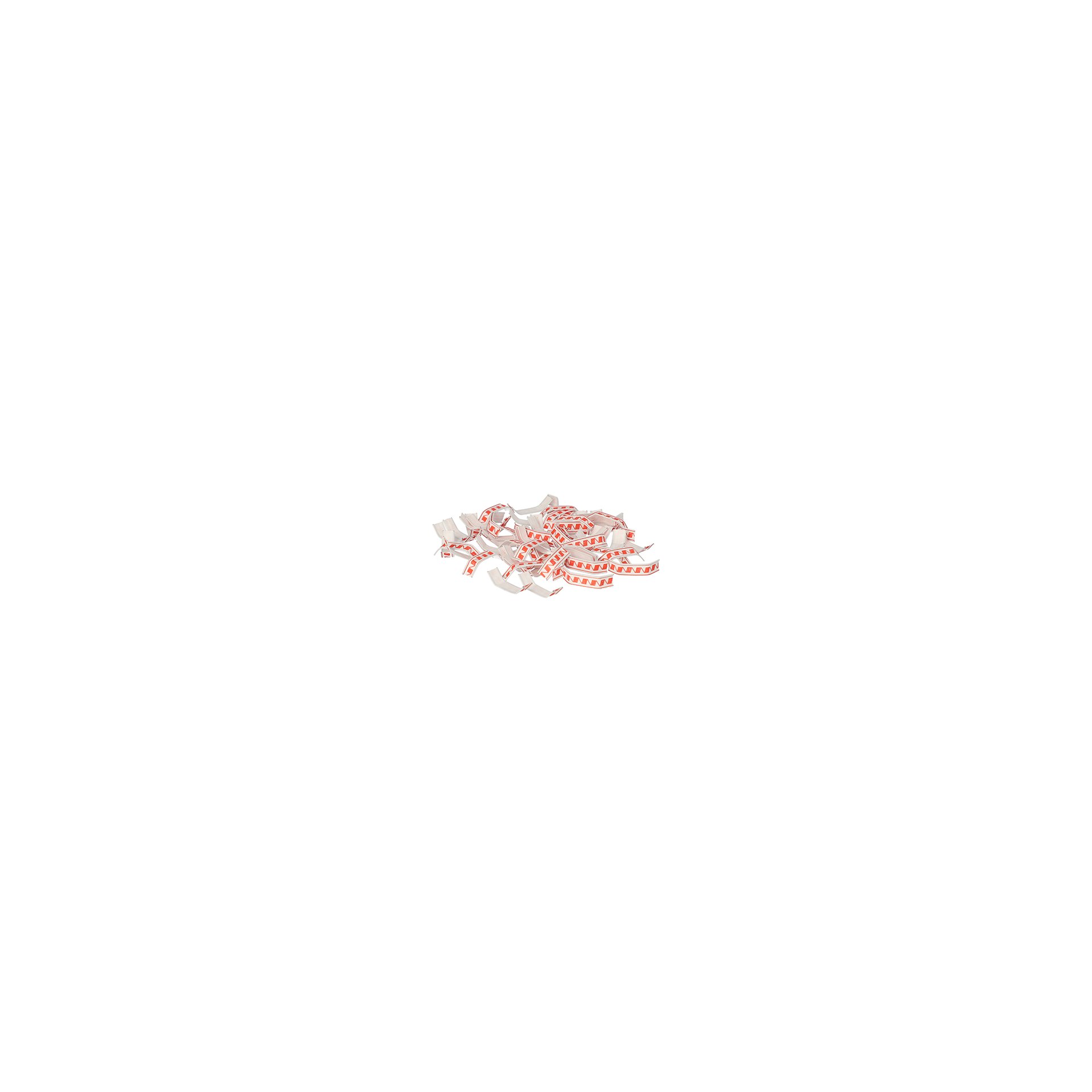 Verschluss-Clips, drahtverstärktes Papier 3,3 cm x 0,8 cm x 0,1 cm rot/weiss