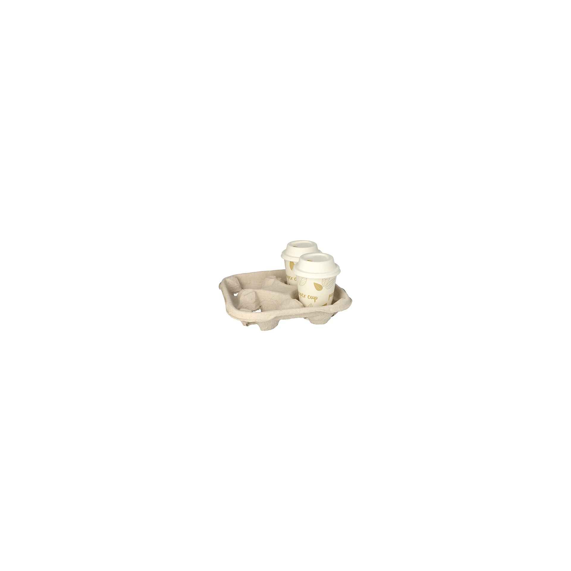 Tragetabletts, Pappe "To Go" 4,7 cm x 22,4 cm x 22,4 cm natur für 4 Becher Tragetabletts, Pappe "To Go" 4,7 cm x 22,4 cm x 22,4 cm natur für 4 Becher