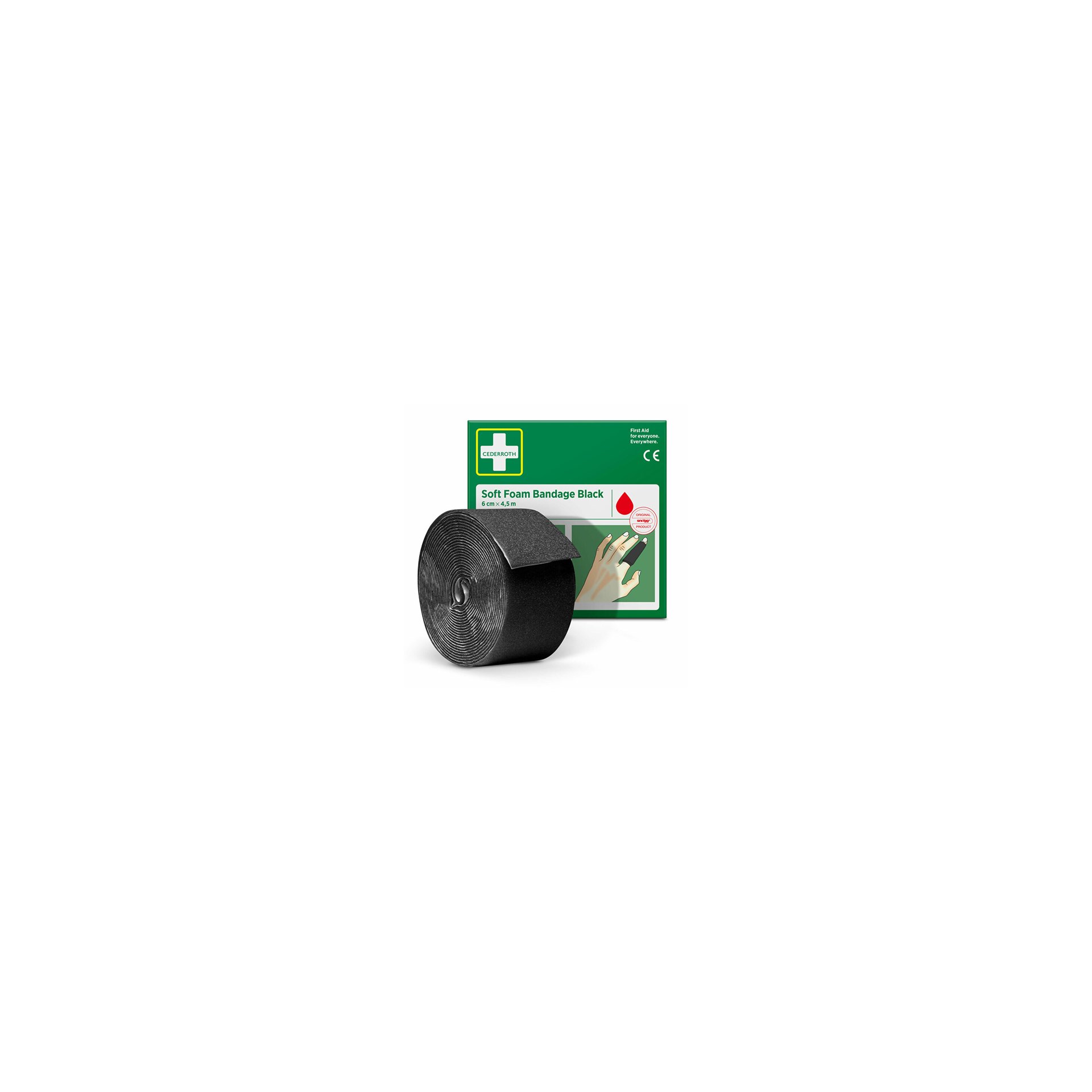 "Cederroth" Soft Foam Bandage 4,5 m x 6 cm schwarz , Refill "Cederroth" Soft Foam Bandage 4,5 m x 6 cm schwarz , Refill