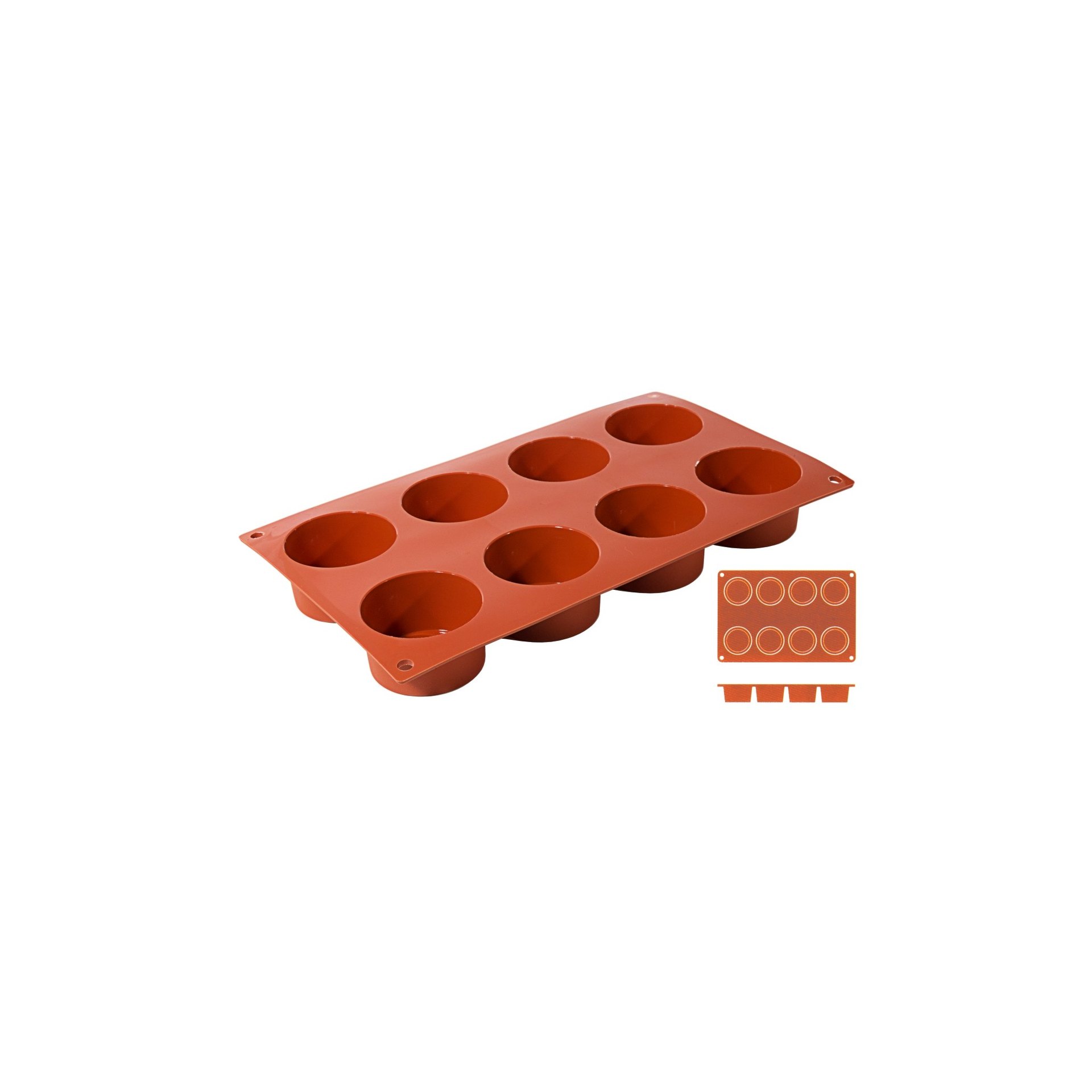 Silikon-Backmatte, ZYLINDER mit 8 Formen Silikon-Backmatte, ZYLINDER mit 8 Formen