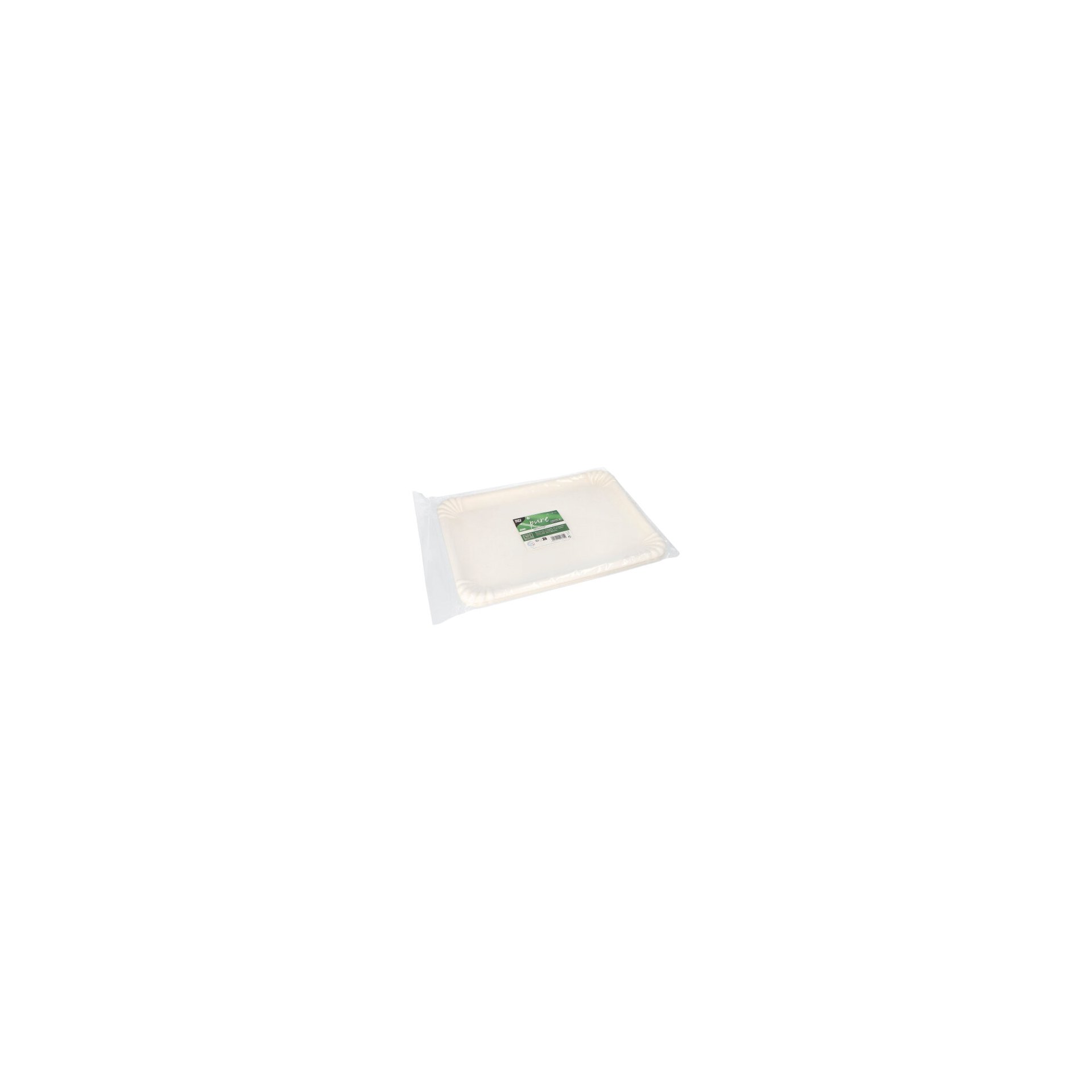 Servierplatten, Zuckerrohr "pure" eckig 26 cm x 35 cm weiss