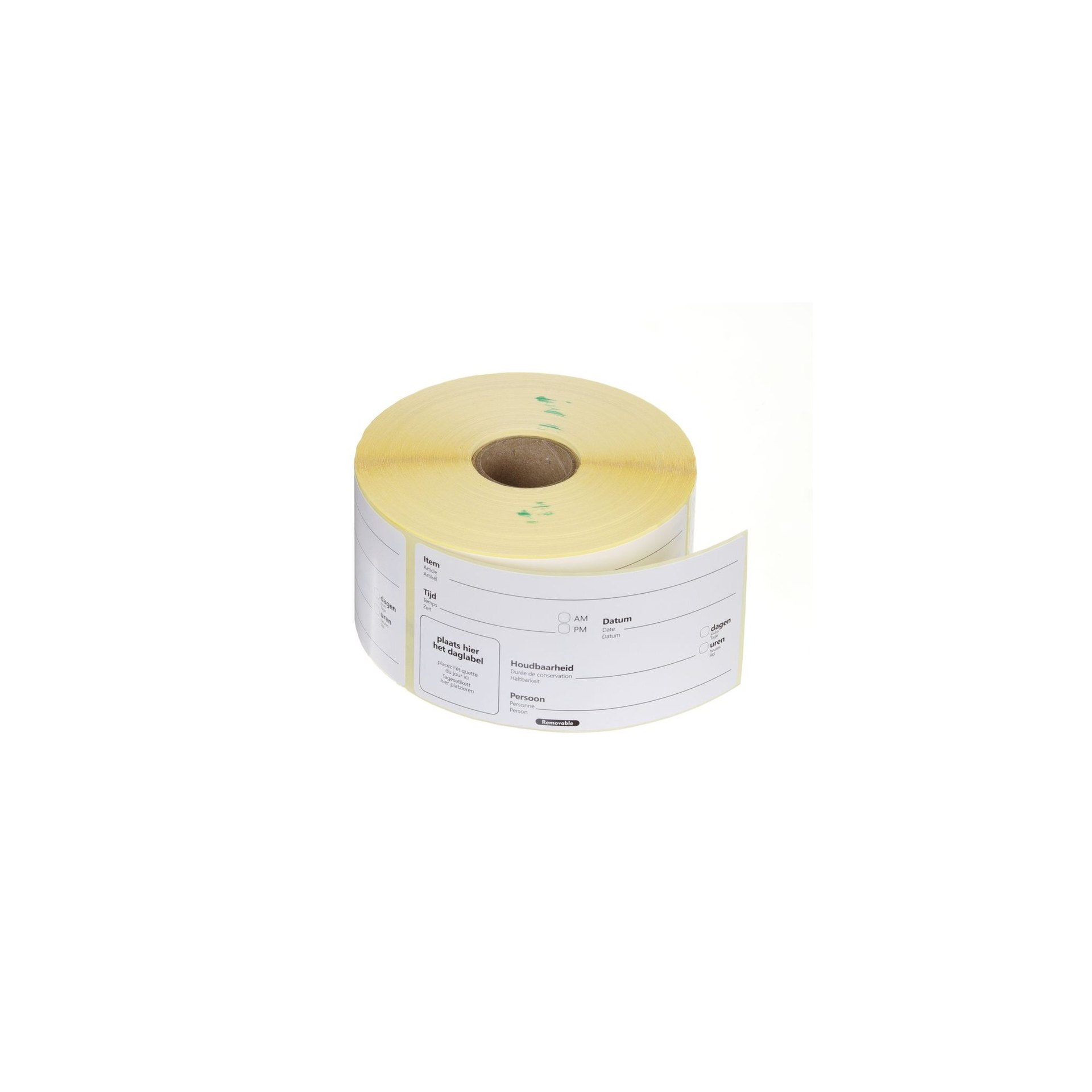hendi-850541-lebensmittelrotationsetiketten-mehrfach-verwendbar-leicht-en-1 Lebensmittel-Rotationsetiketten, mehrfach verwendbar, leicht entfernbar, Weiß, 500 Stk., 100x50mm
