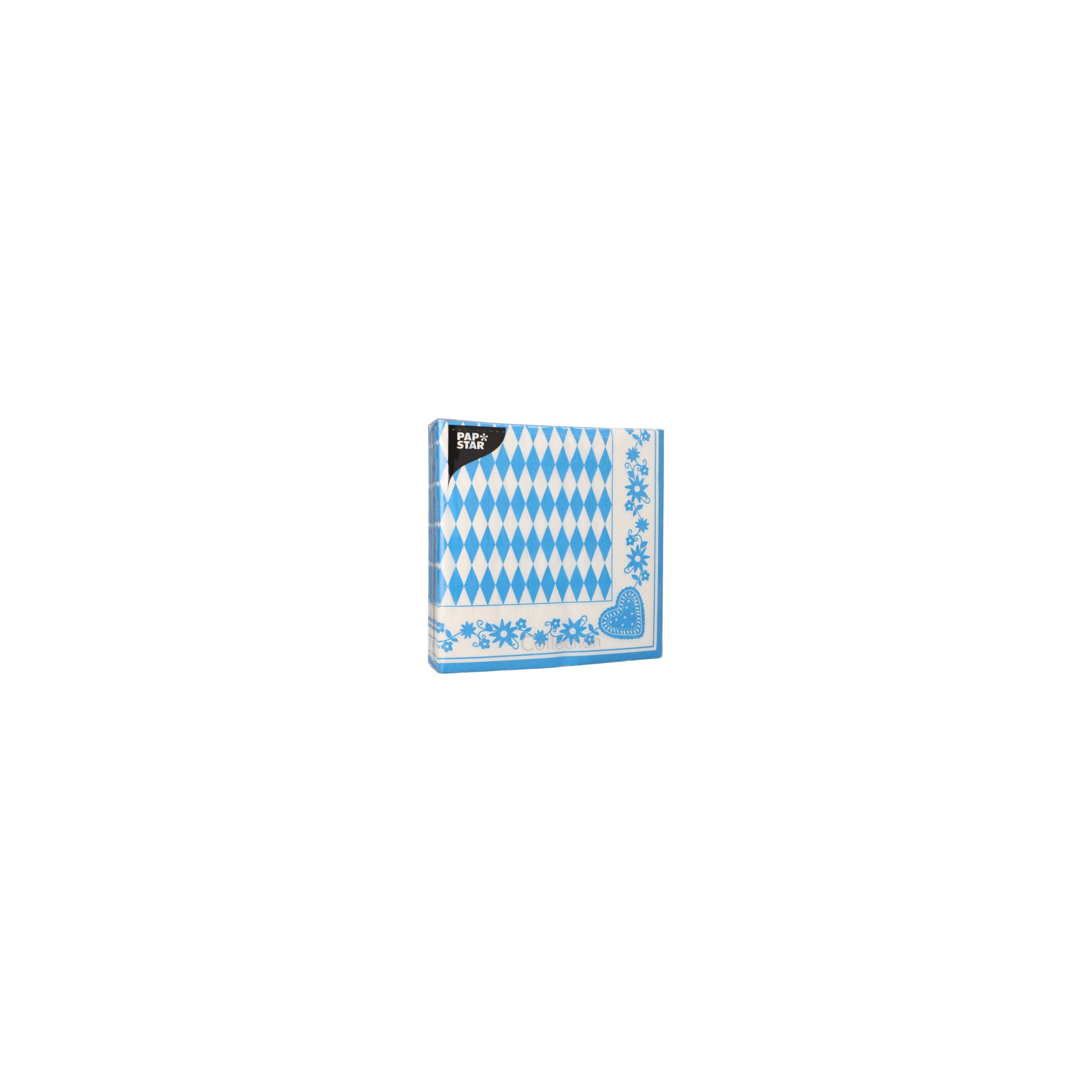 Servietten, 3-lagig 1/4-Falz 40 cm x 40 cm "Bayrisch Blau"