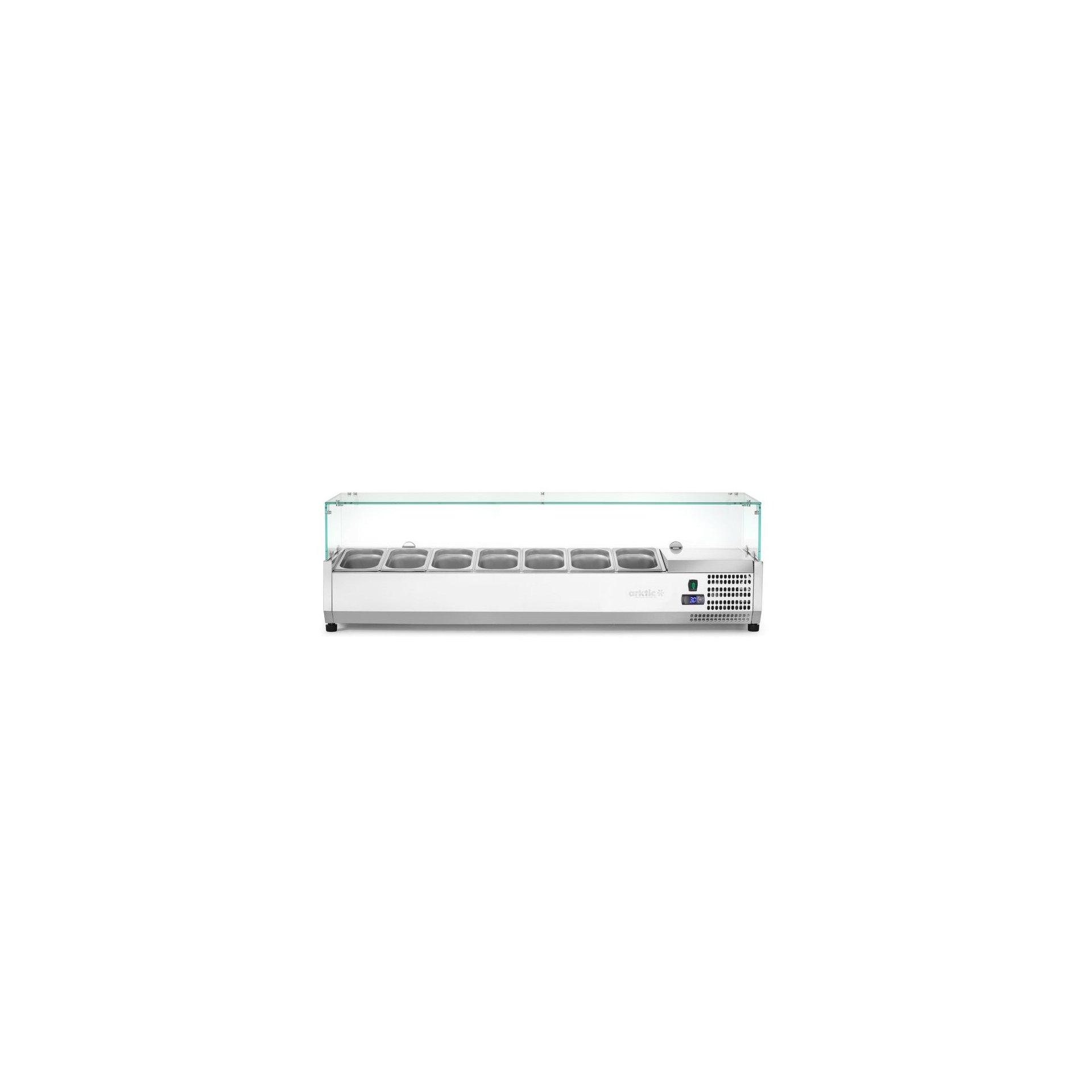 Aufsatz-Kühlvitrine Arktic, 7x GN ¼ 1505x335x460mm Aufsatz-Kühlvitrine Arktic, 7x GN ¼ 1505x335x460mm