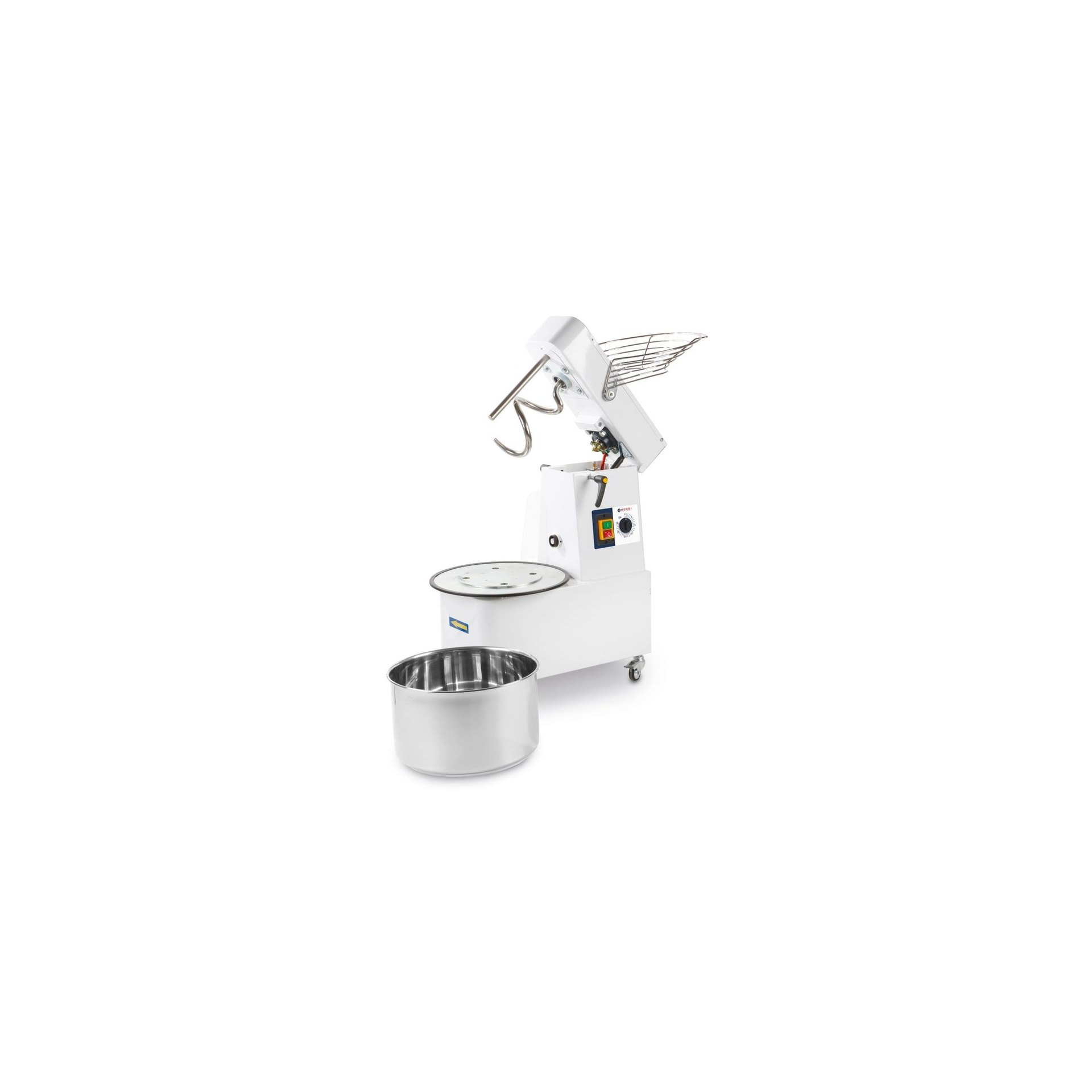 Spiralmixer mit aufklappbarem Kopf und abnehmbarer Schüssel, 35 kg/h, 10L, 230V/370W, 380x590x(H)575mm Spiralmixer mit aufklappbarem Kopf und abnehmbarer Schüssel, 35 kg/h, 10L, 230V/370W, 380x590x(H)575mm