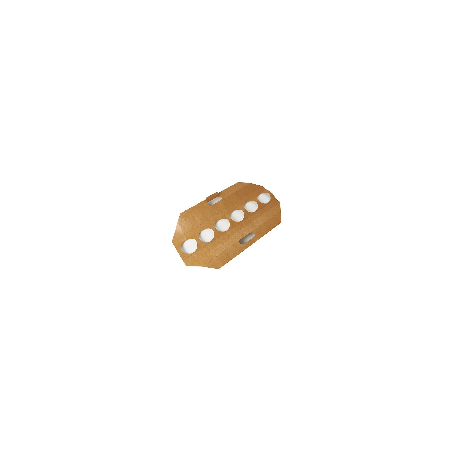Tragetabletts, Pappe "pure" 12 cm x 9,5 cm x 62 cm braun für 6 Trinkbecher Tragetabletts, Pappe "pure" 12 cm x 9,5 cm x 62 cm braun für 6 Trinkbecher