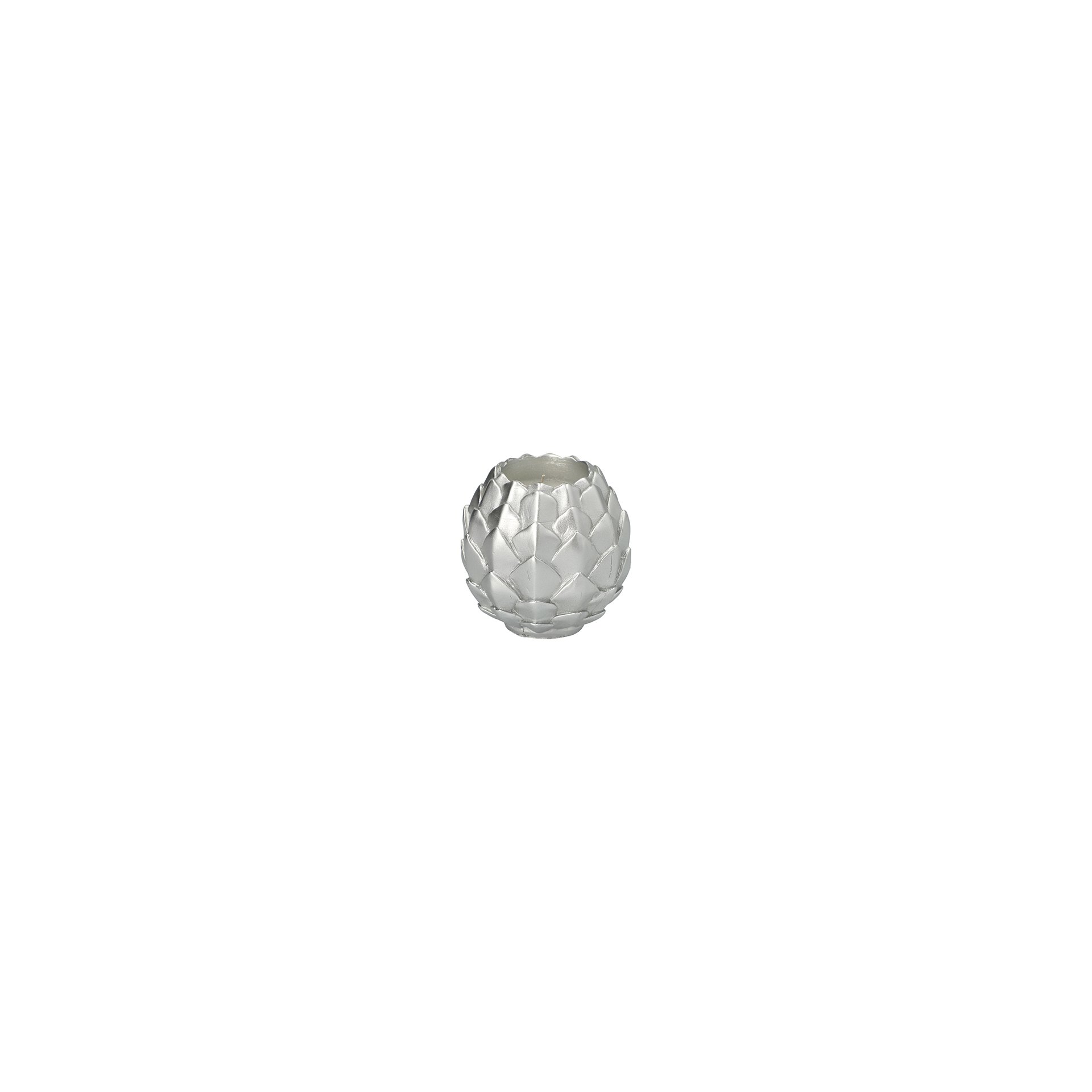 Kugelkerze Ø 10 cm silber "Pine Cone"