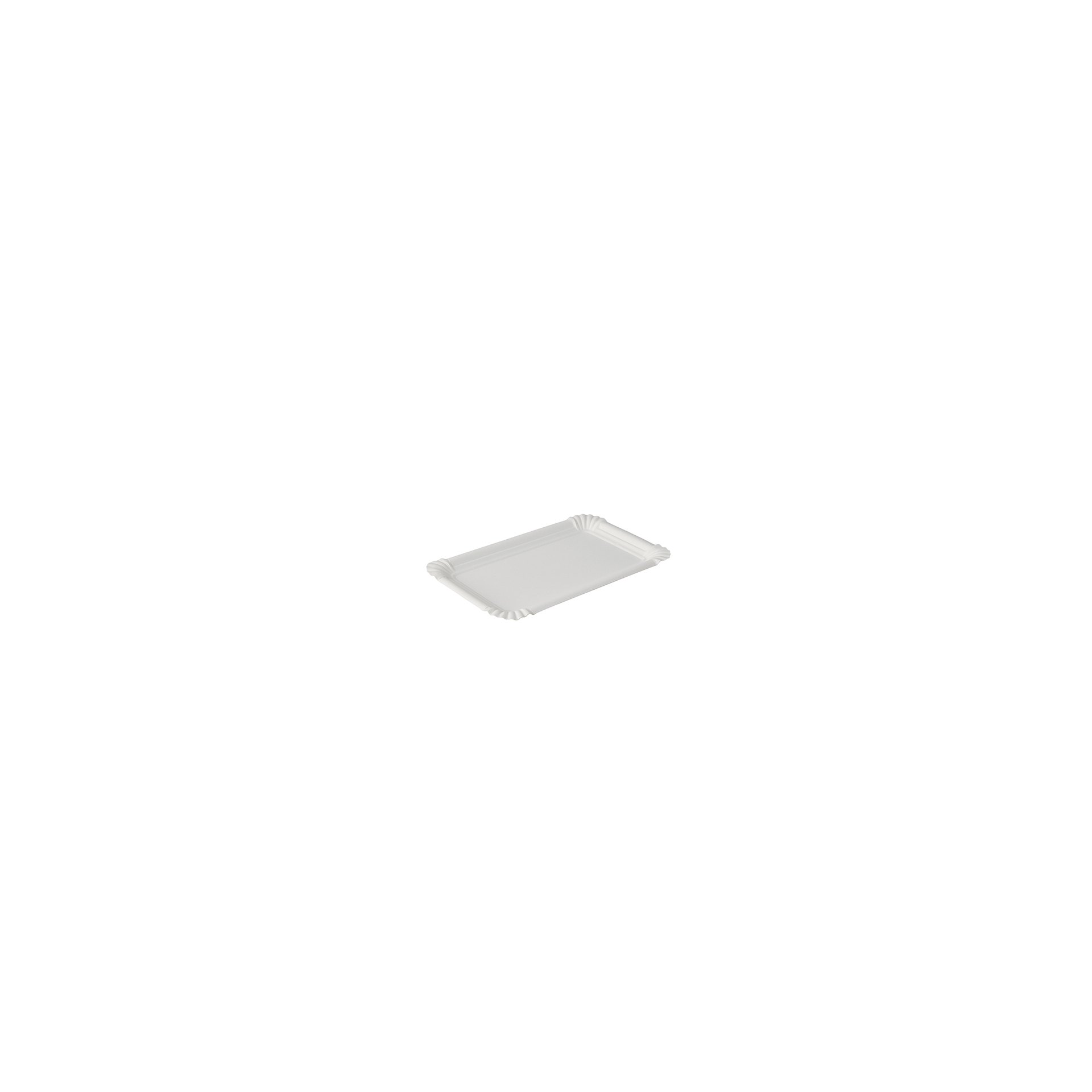 Teller, Pappe "pure" eckig 11 cm x 17,5 cm weiss